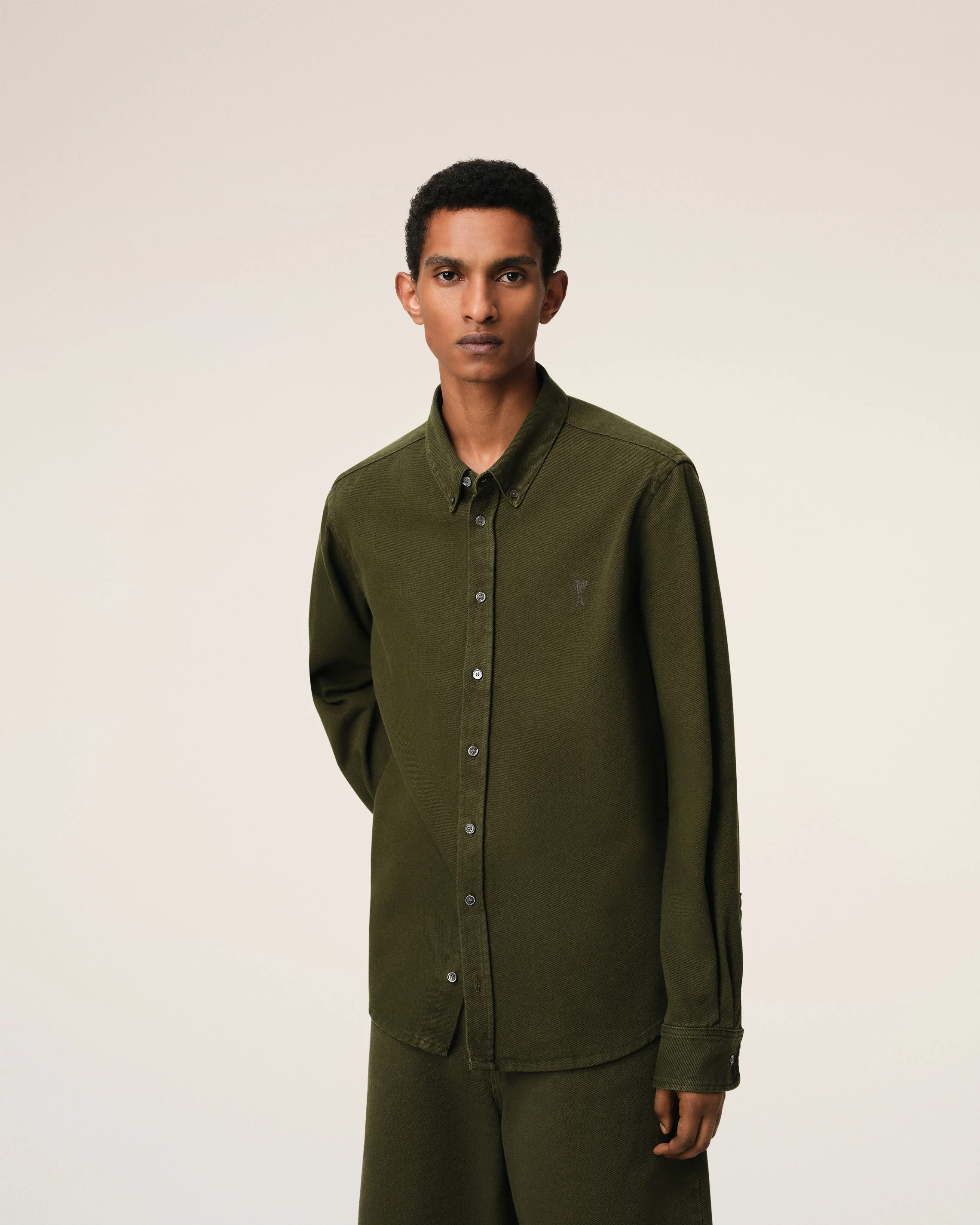 Green Cotton Button-Down Ami de Coeur Shirt
