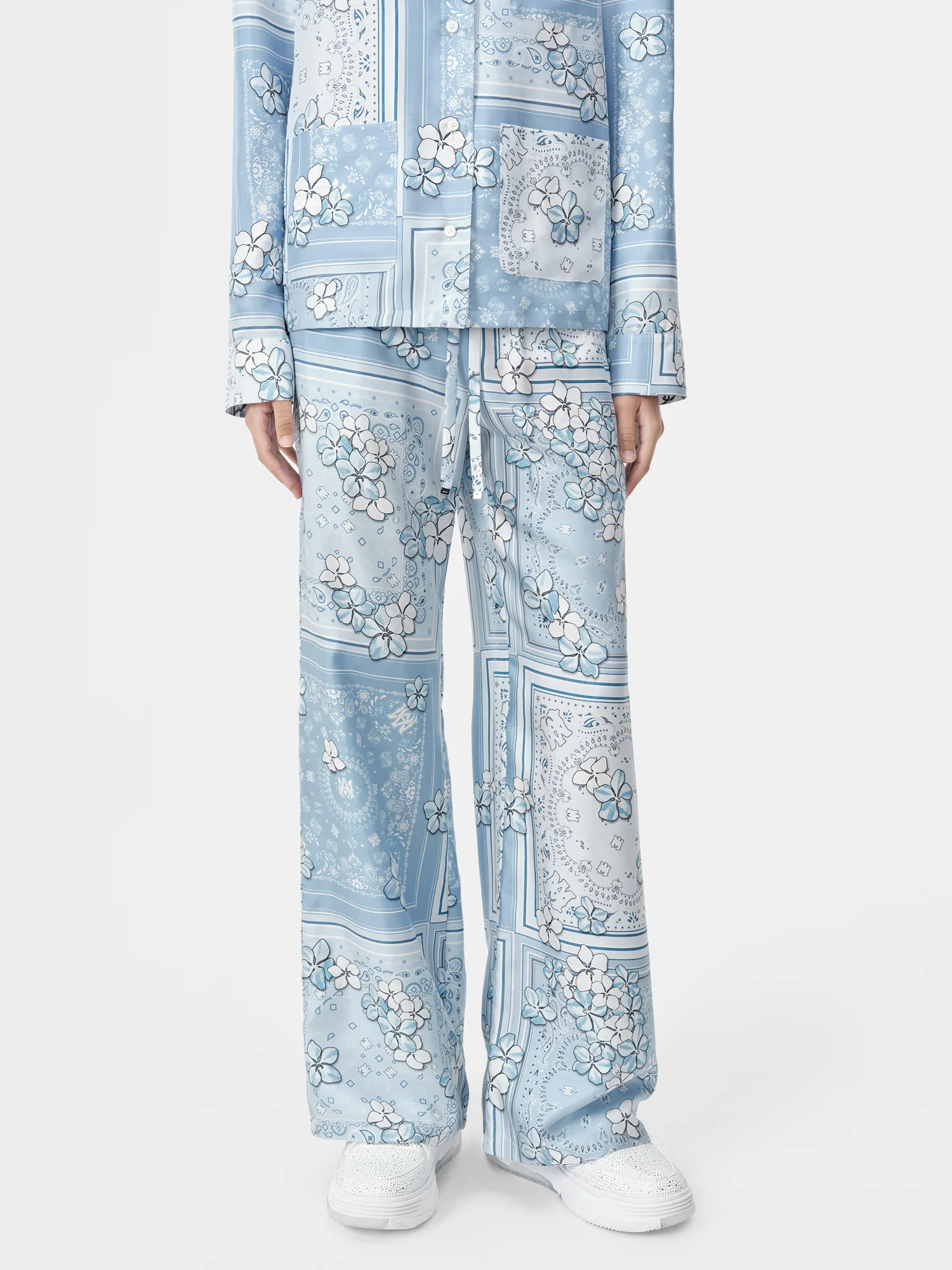 WOMEN - WOMEN'S BANDANA FLORAL PJ PANT - Cerulean