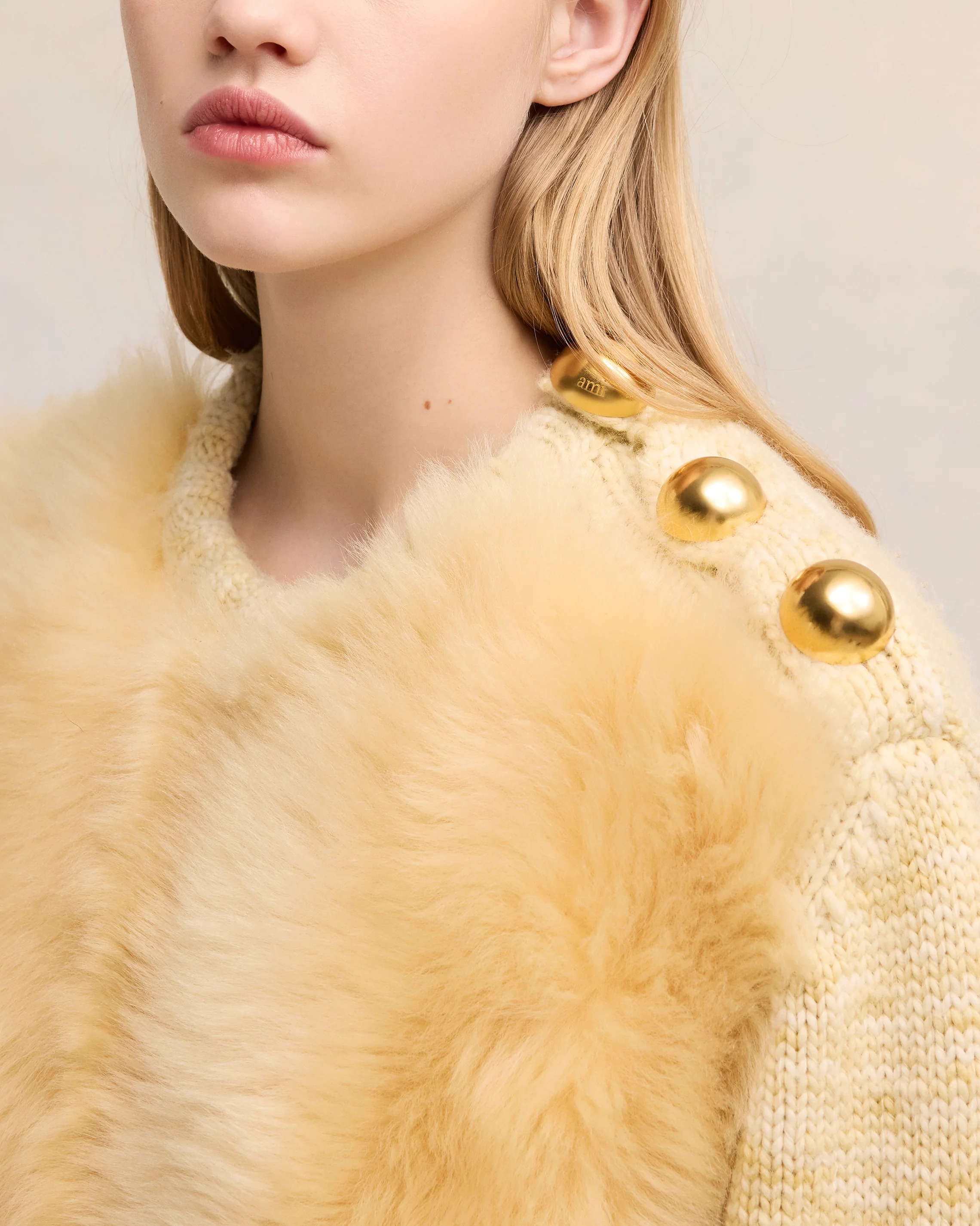 Shearling Crew Neck Sweater