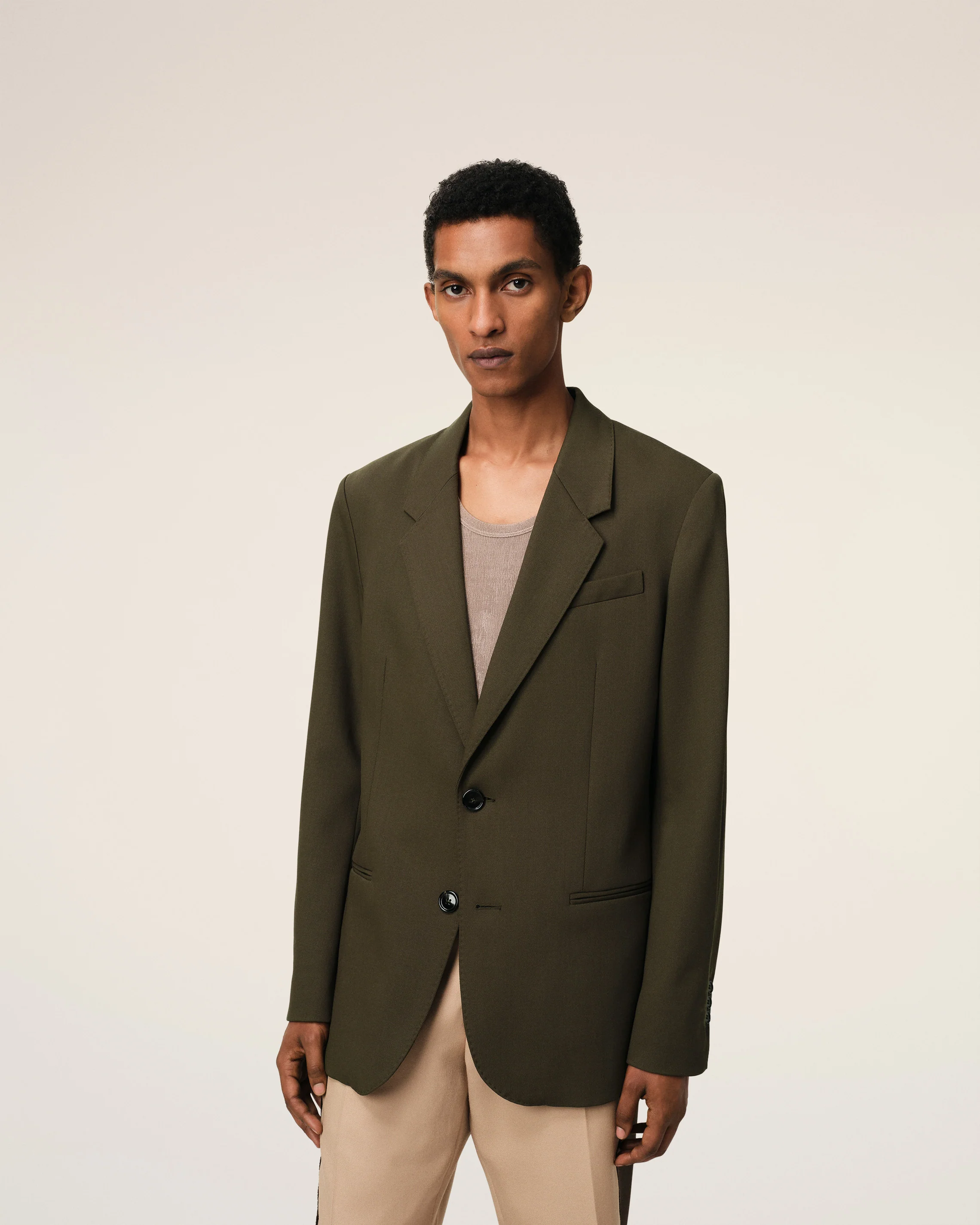 Green Wool Semi-Lined Jacket