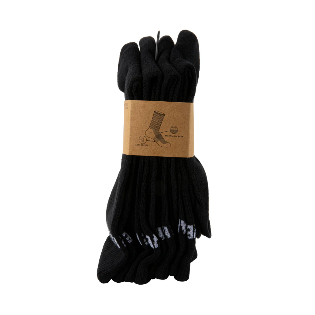 4PK WOMEN'S BLACK LOGO CREW SOCKS