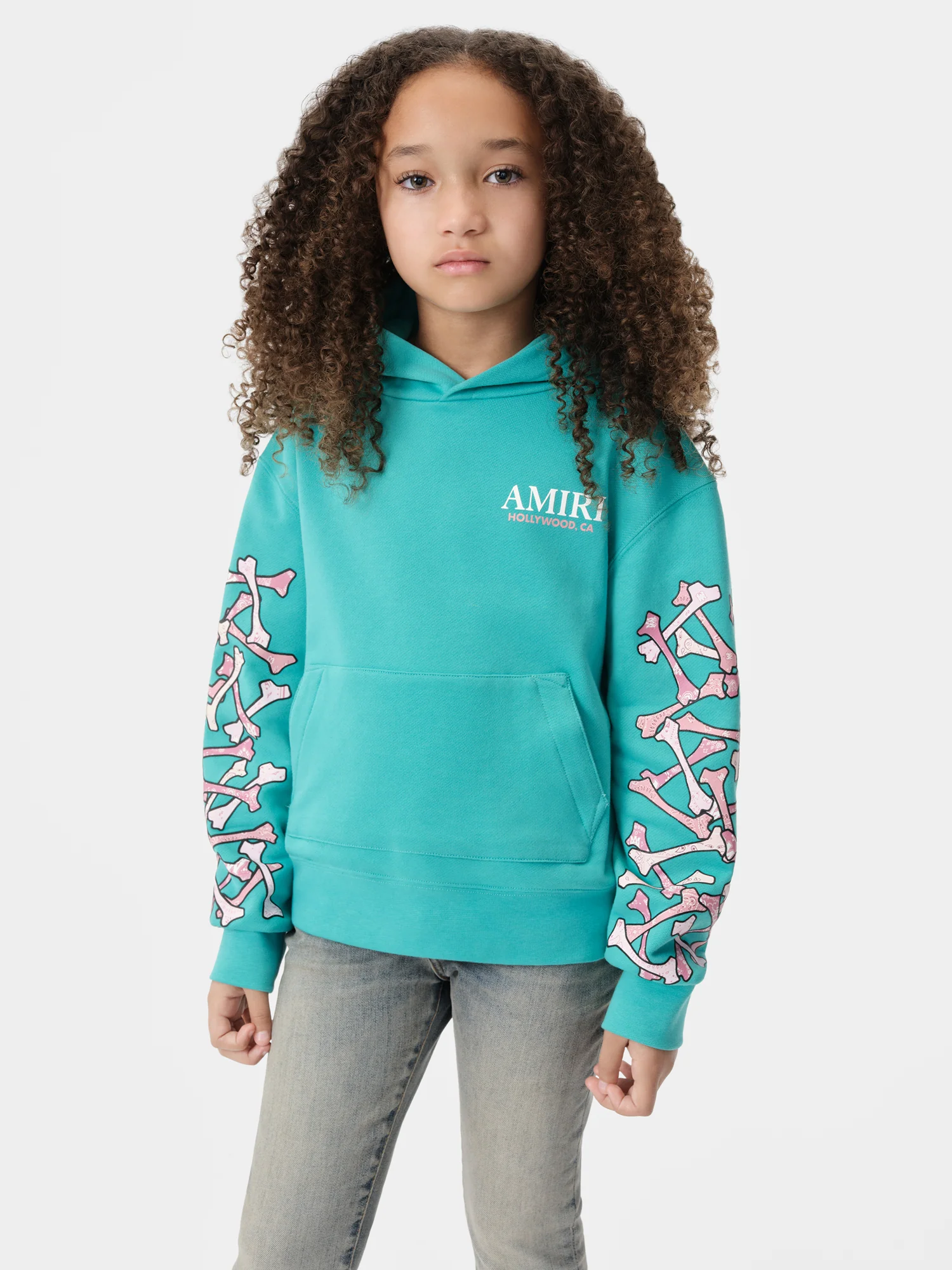 KIDS - KIDS' BANDANA BONES STACKED HOODIE - Sea Blue