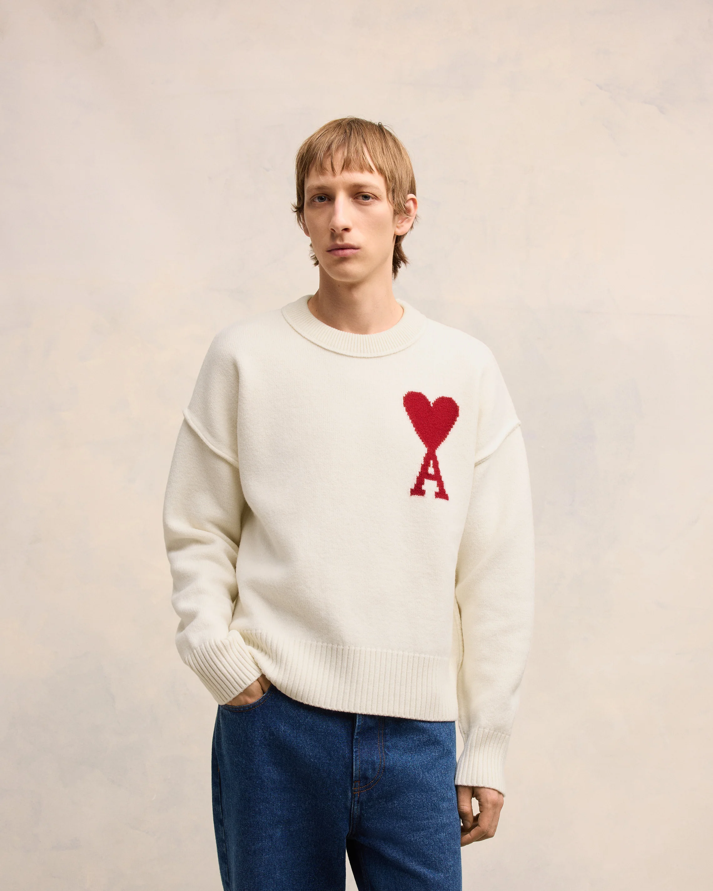 White Wool Ami de Coeur Sweater