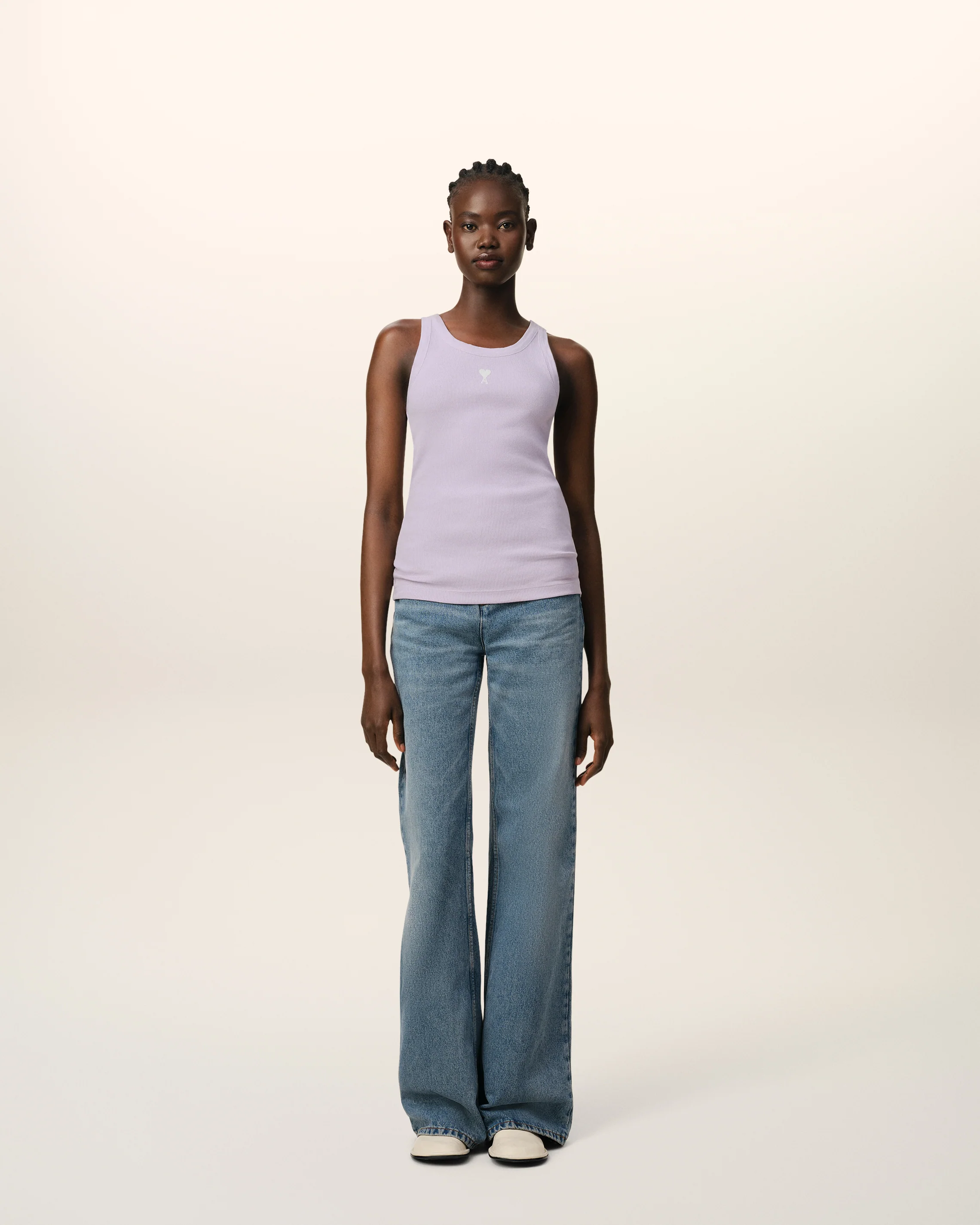Purple Cotton Rib Ami de Coeur Tanktop