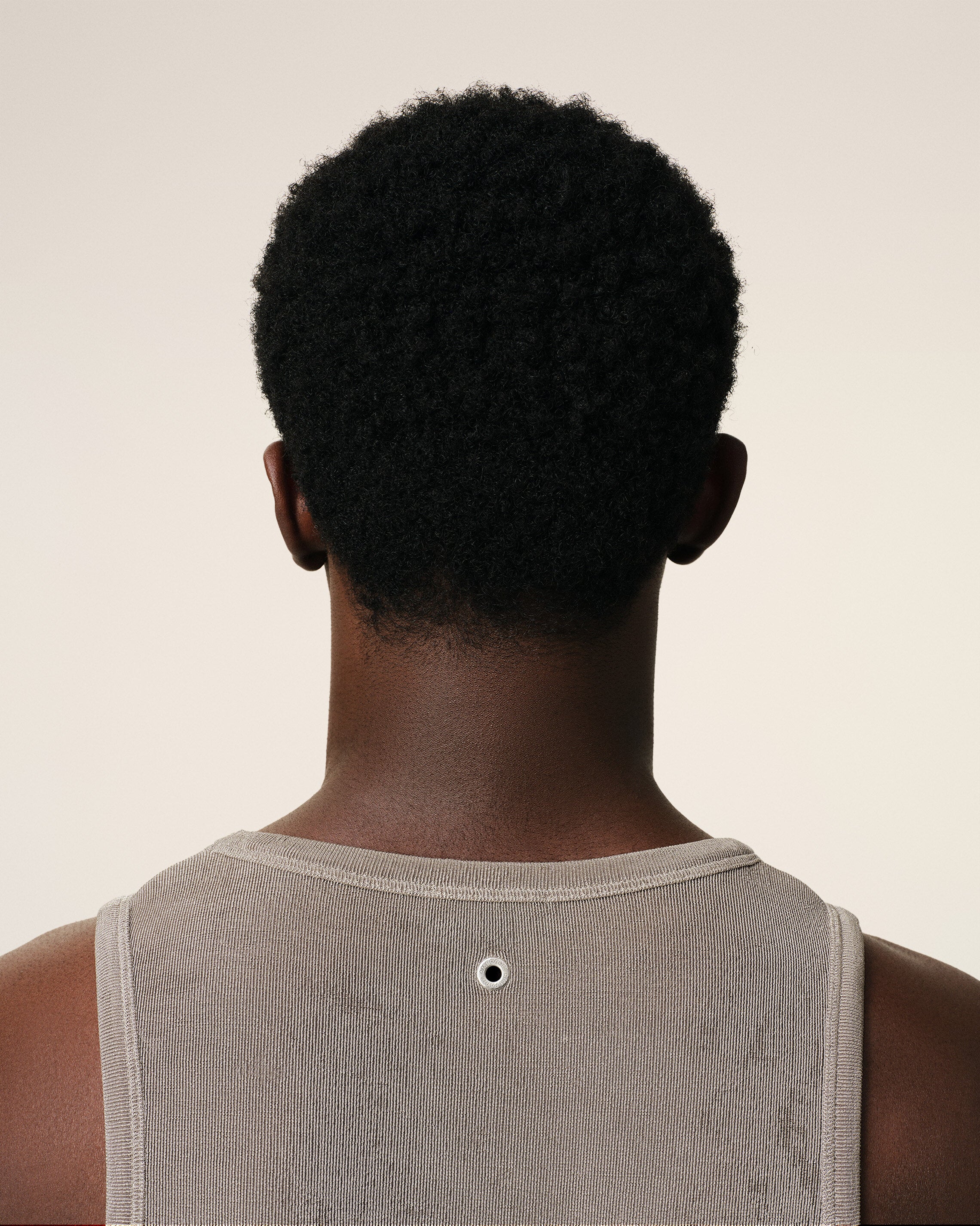 Beige Light Shiny Rib Jersey Tanktop