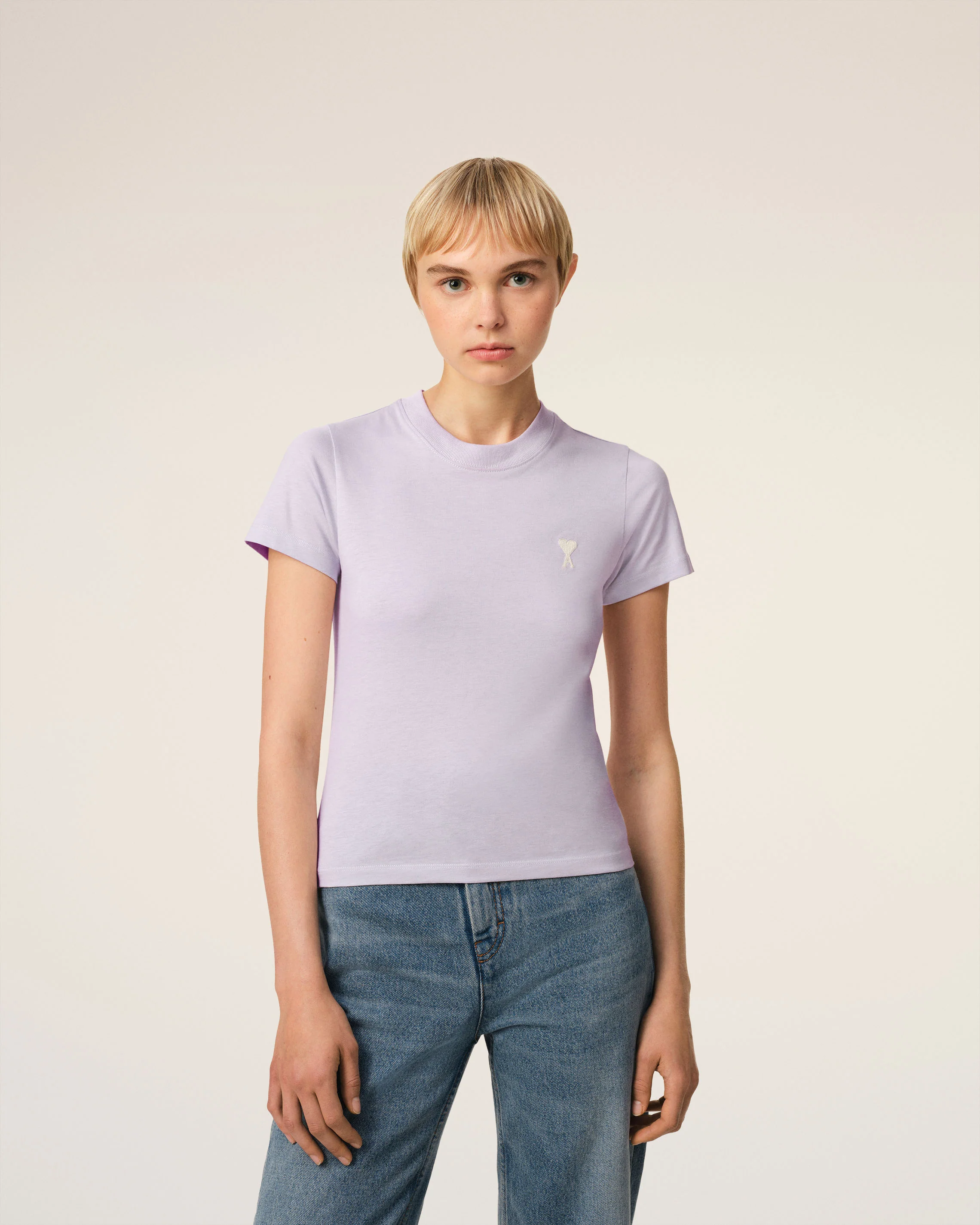 Purple Cotton Cropped T-Shirt
