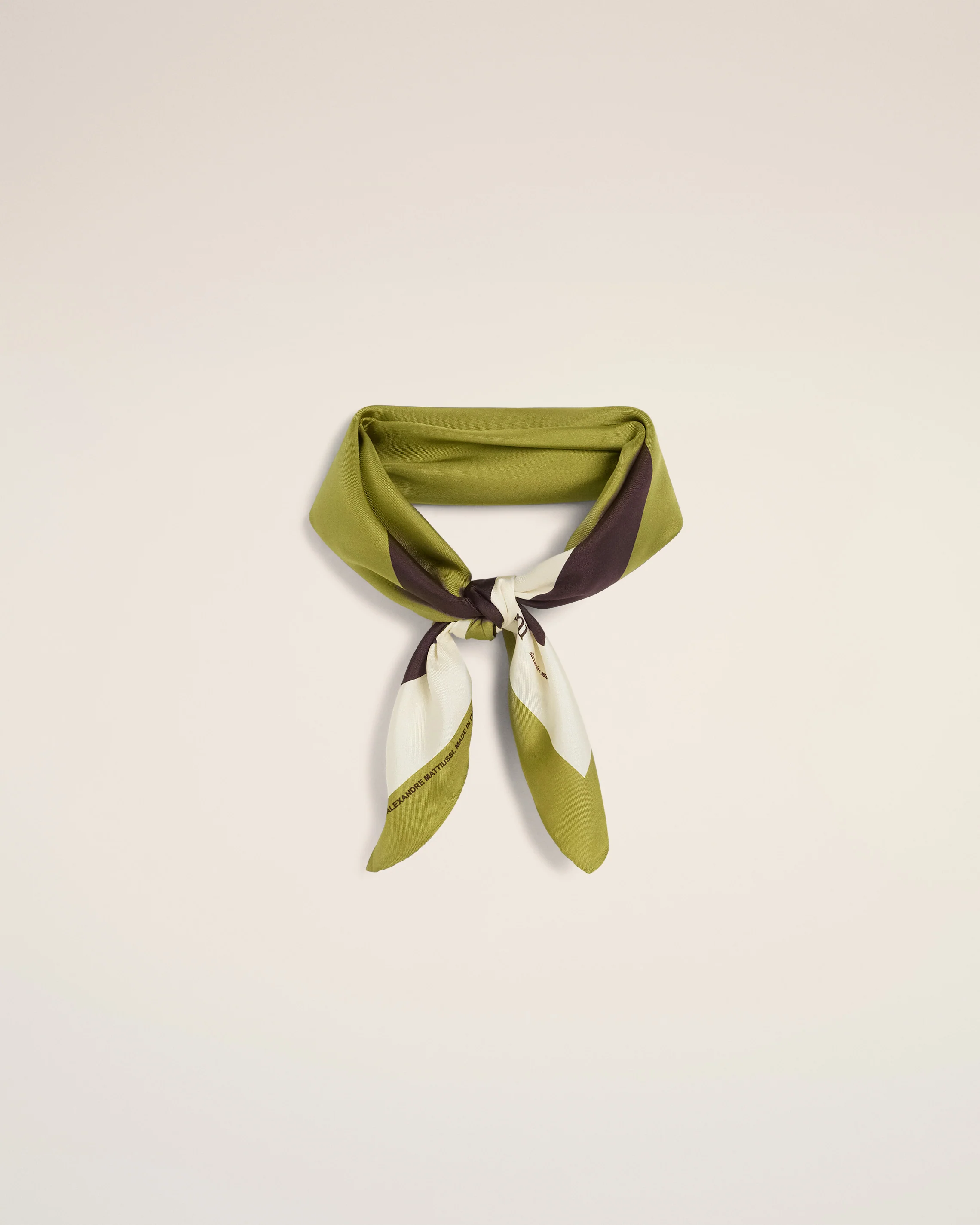 Khaki Silk Tricolor Bandana