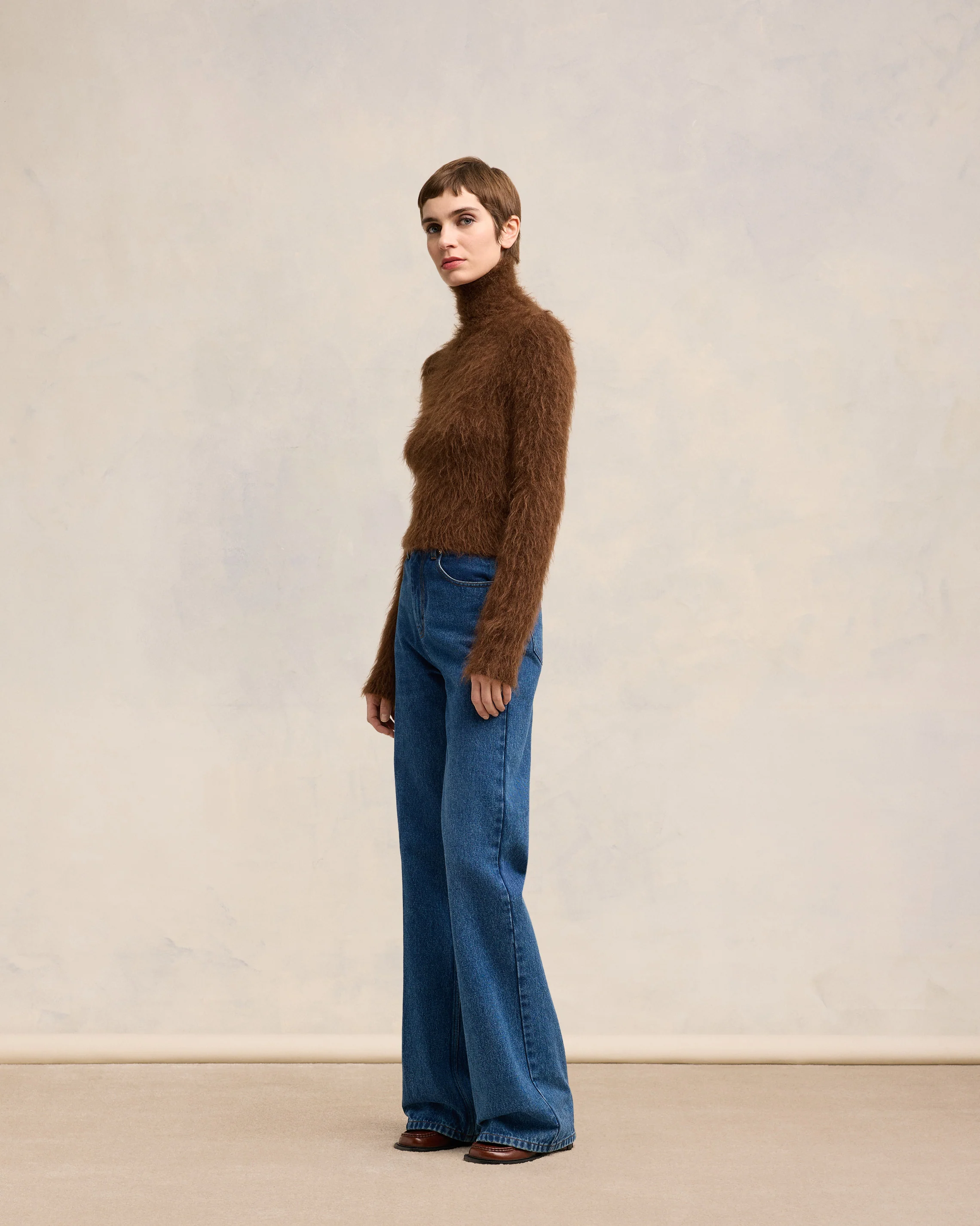 Alpaca Mohair Brushed Sweater