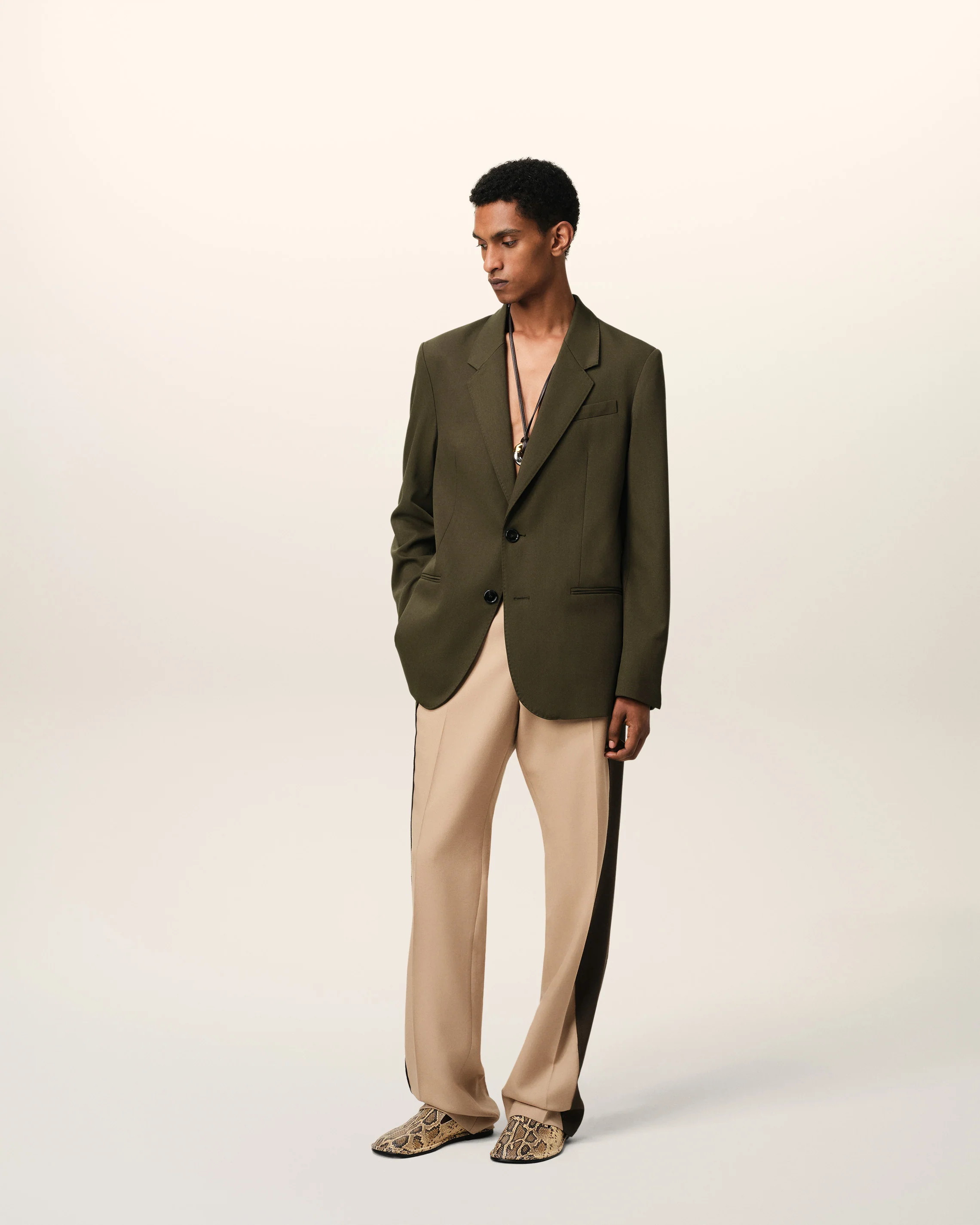 Green Wool Semi-Lined Jacket