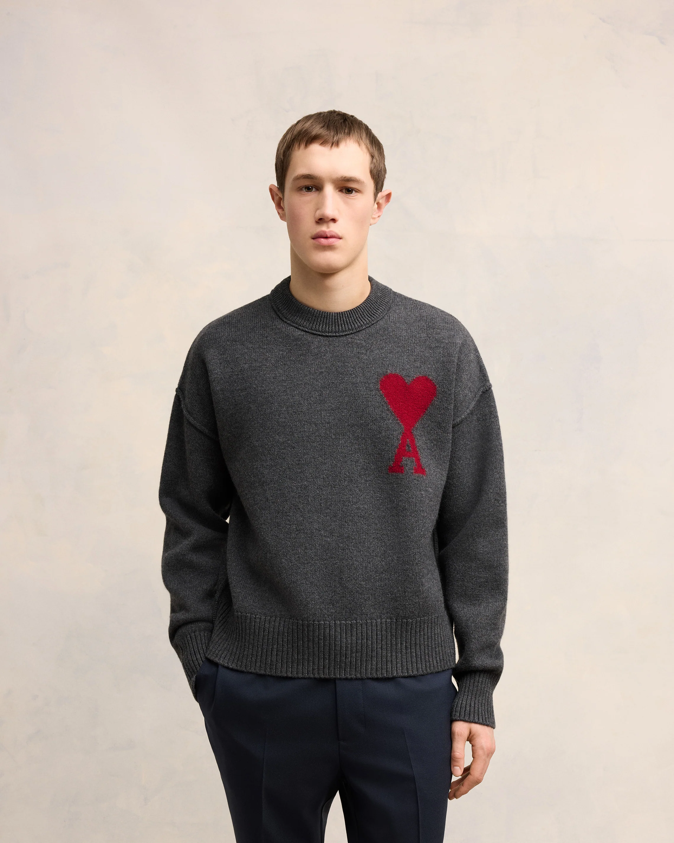Grey Wool Ami de Coeur Sweater