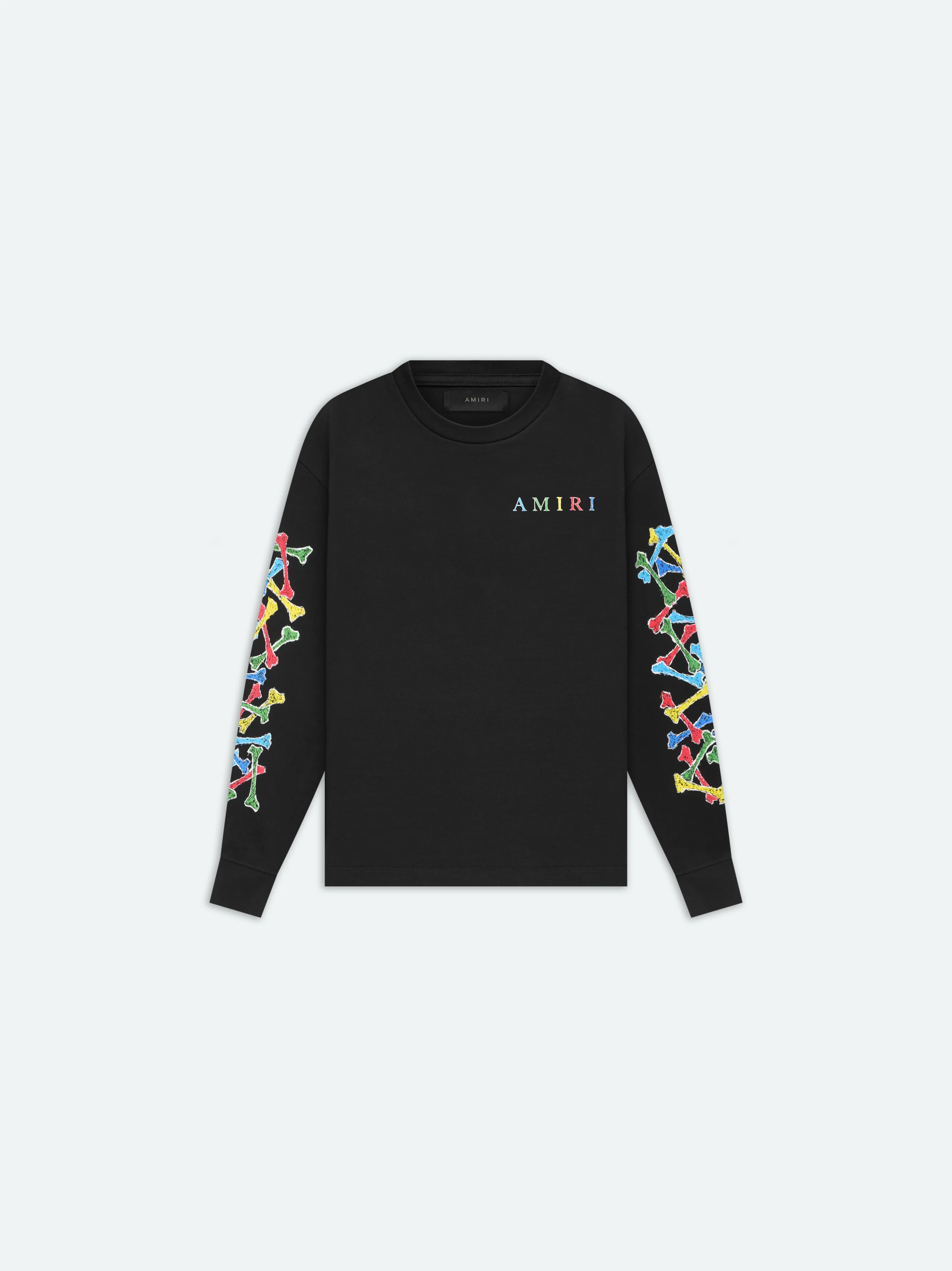 KIDS - AMIRI BONES SCRIBBLE LONG SLEEVE TEE - Black