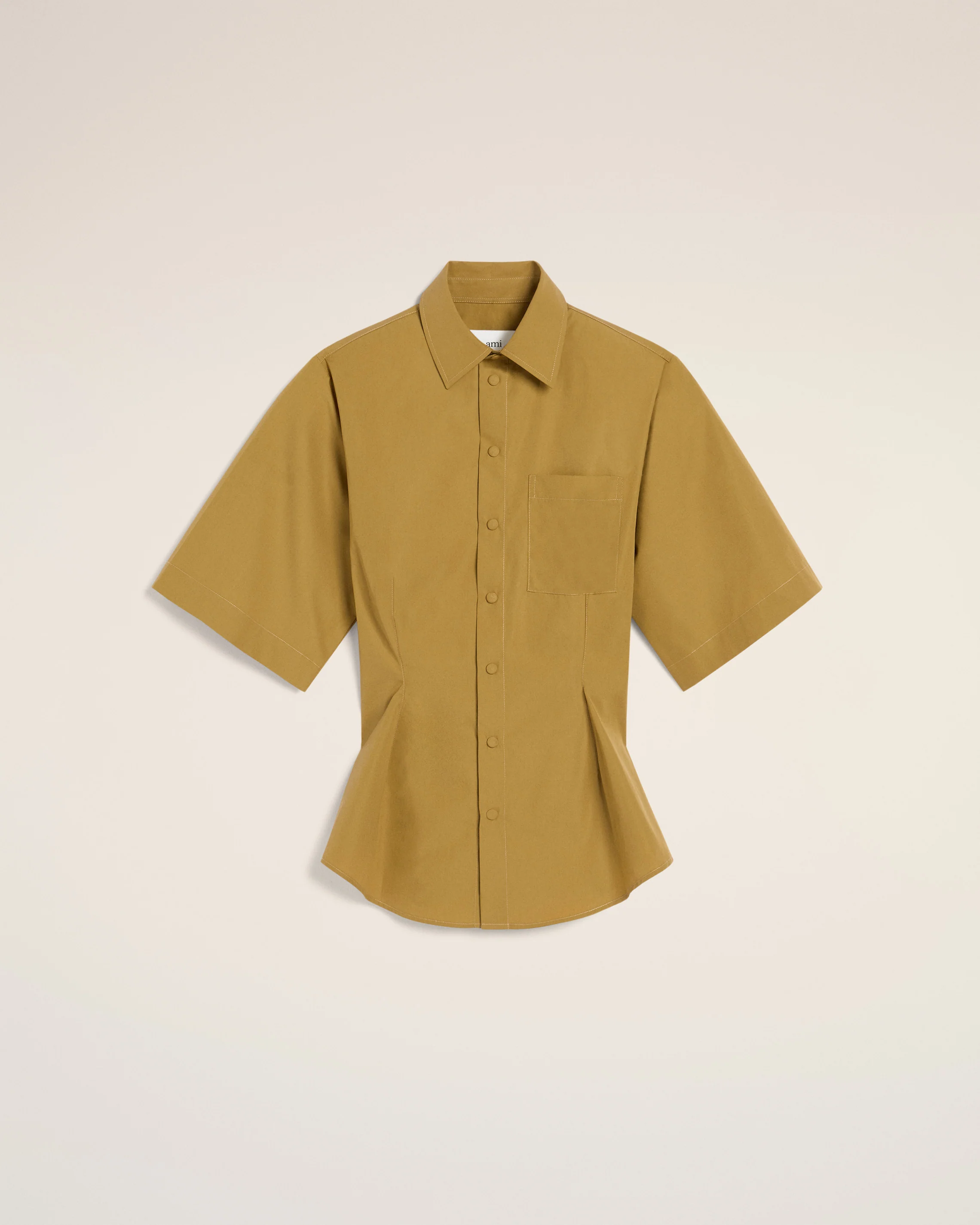 Mustard Cotton Short Sleeve Shirt