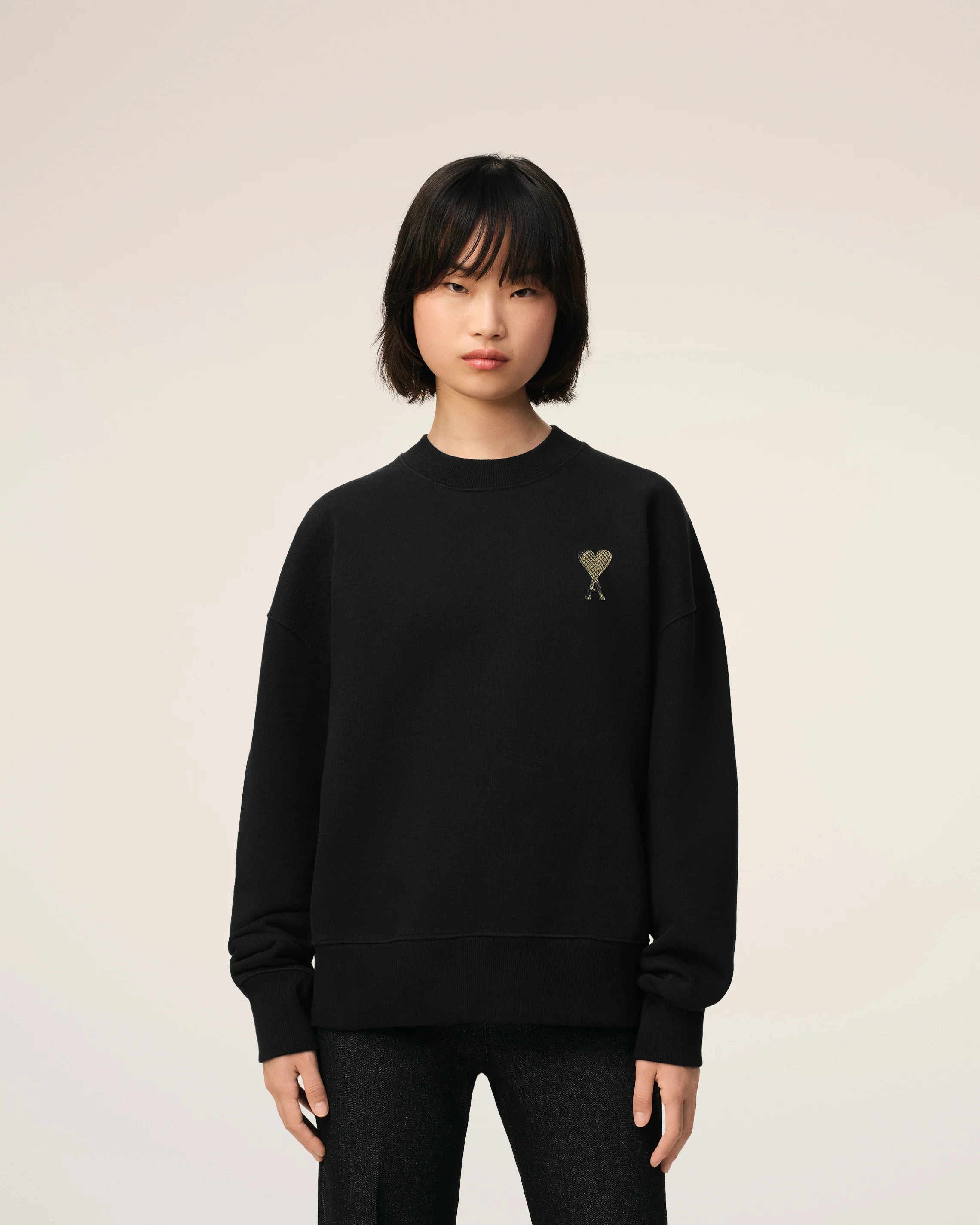 Black Cotton Ami de Coeur Sweatshirt