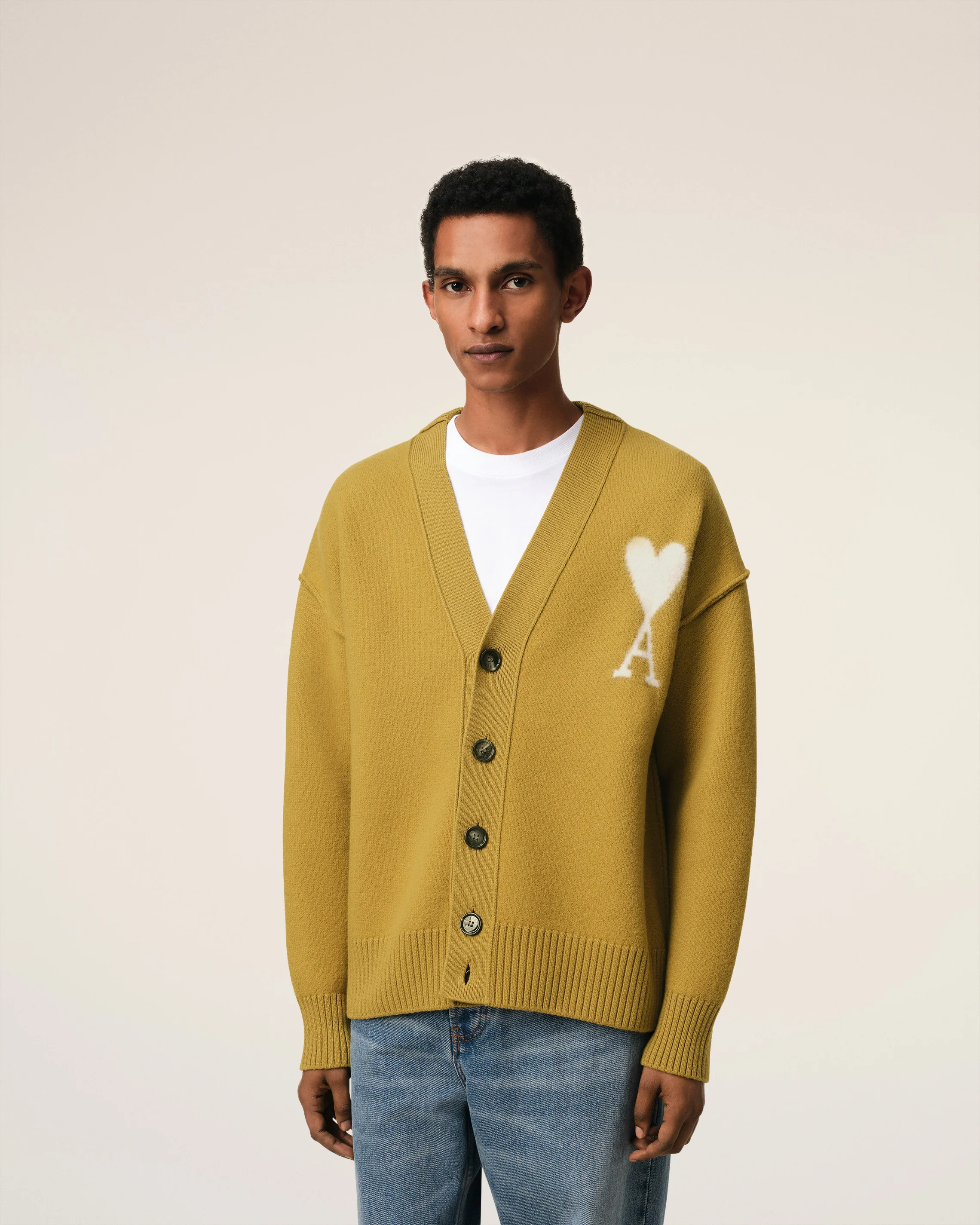 Mustard Wool Ami de Coeur Cardigan
