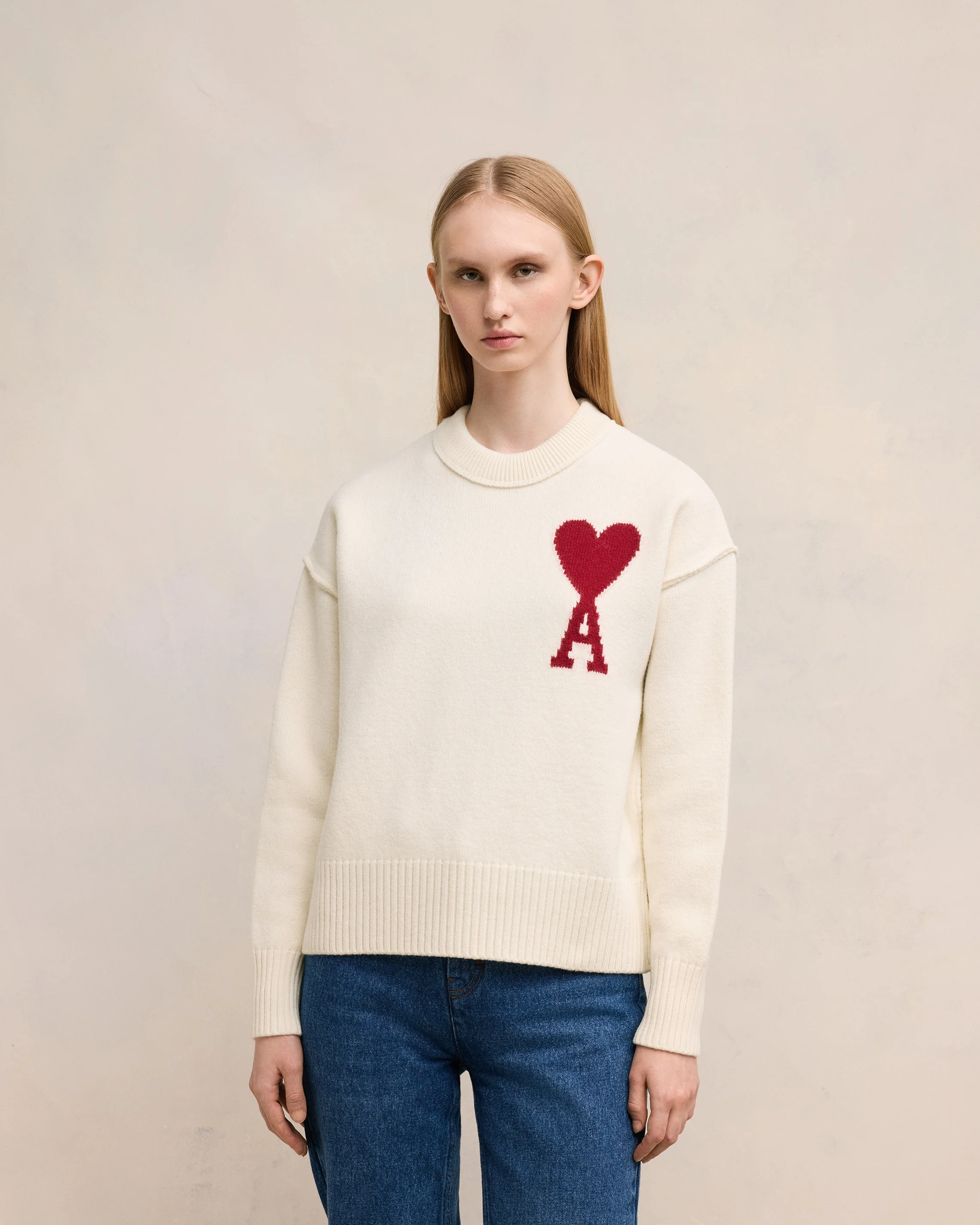 White Wool Ami de Coeur Sweater