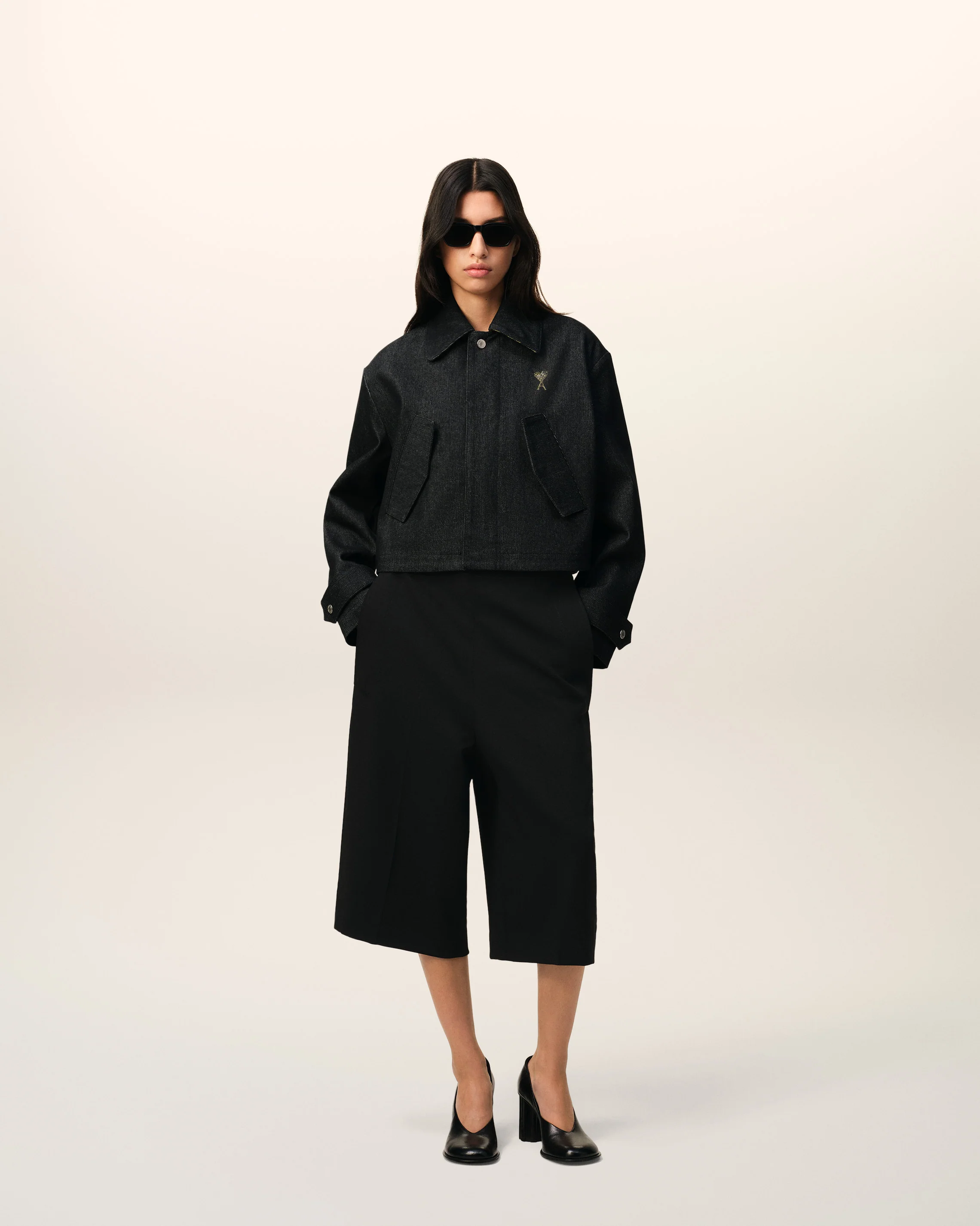 Black Denim Short Jacket