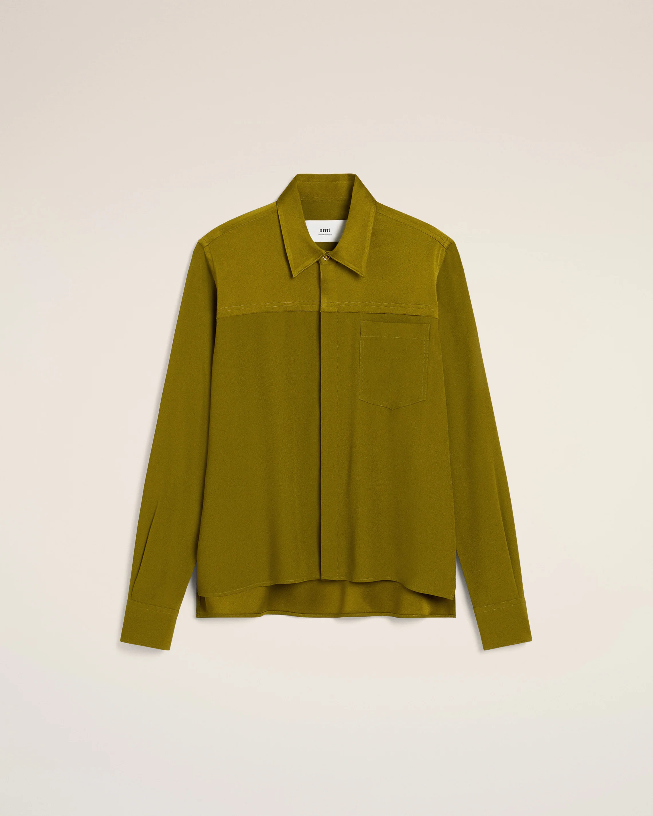 Khaki Contrasted Top Long Sleeve Shirt