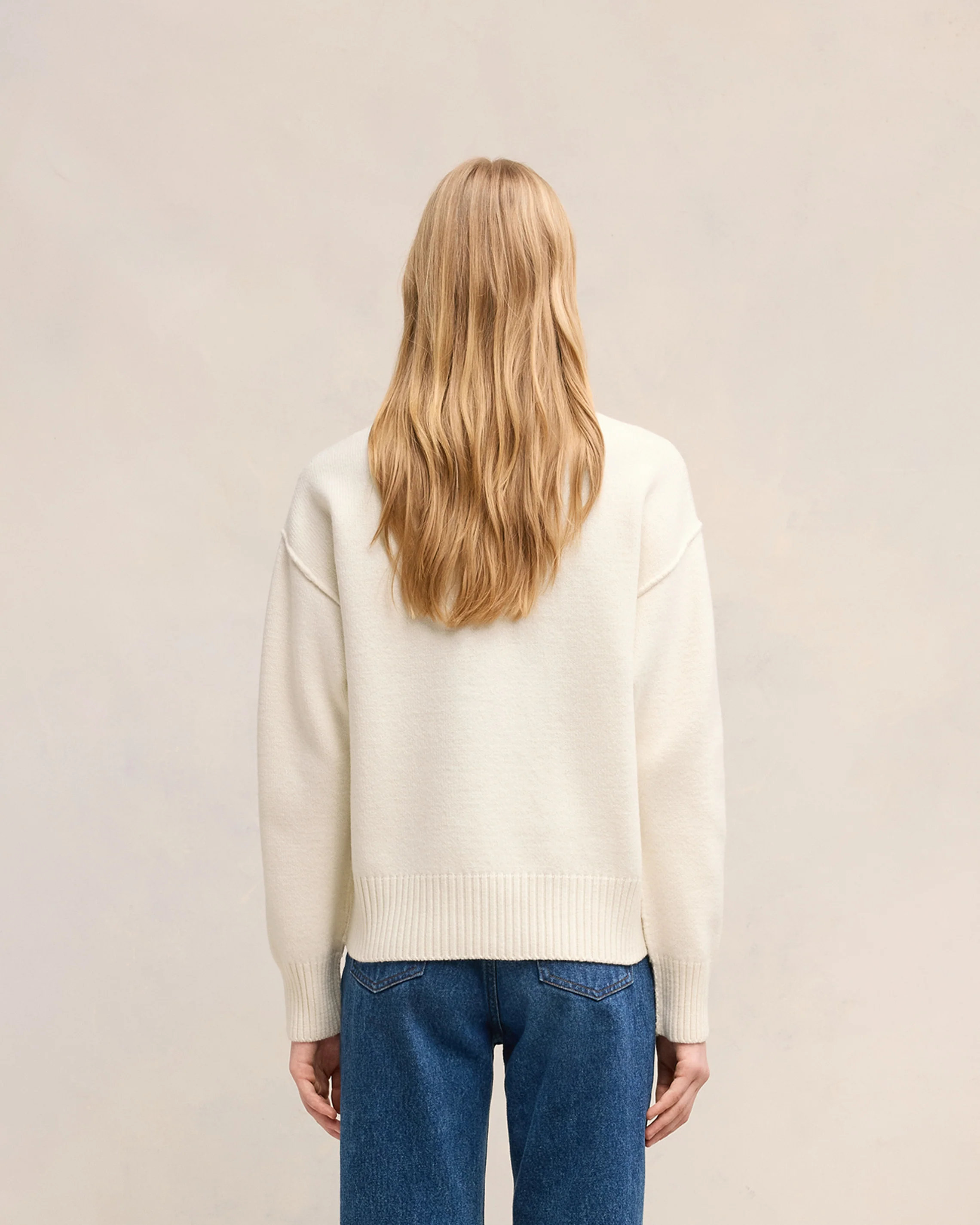 White Wool Ami de Coeur Sweater