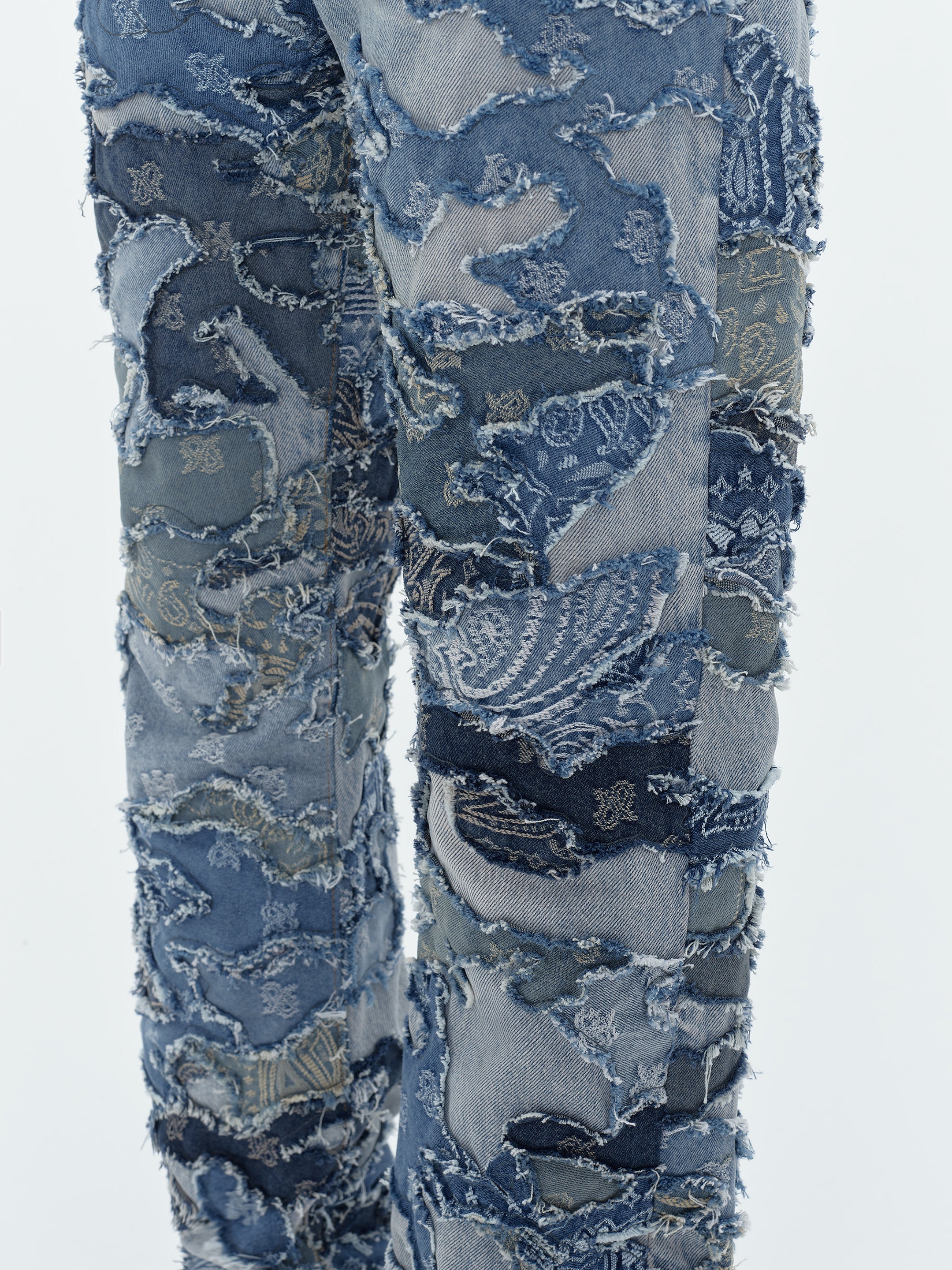 PATCHWORK CAMO STRAIGHT JEAN - Perfect Indigo