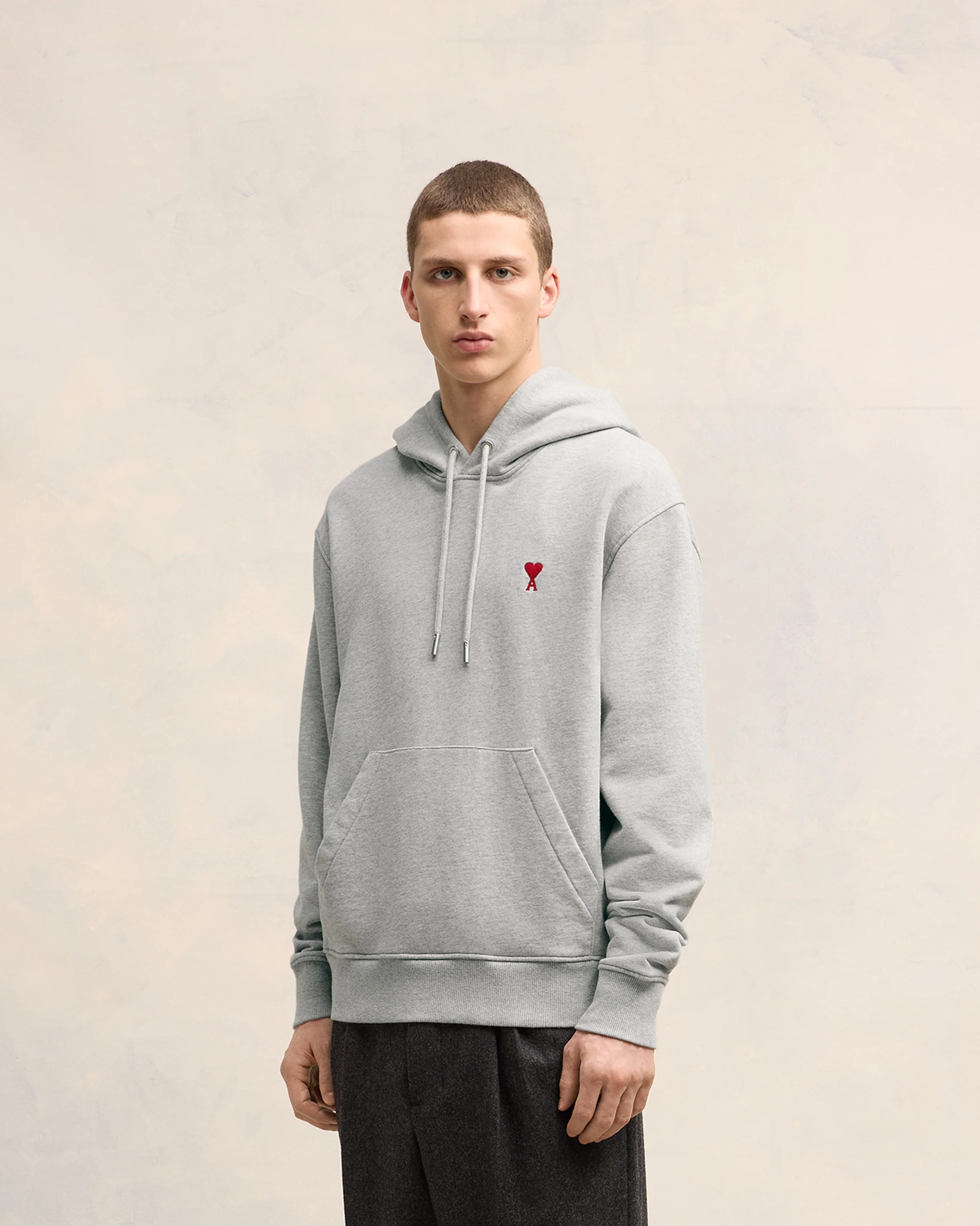 Grey Cotton Ami de Coeur Hoodie