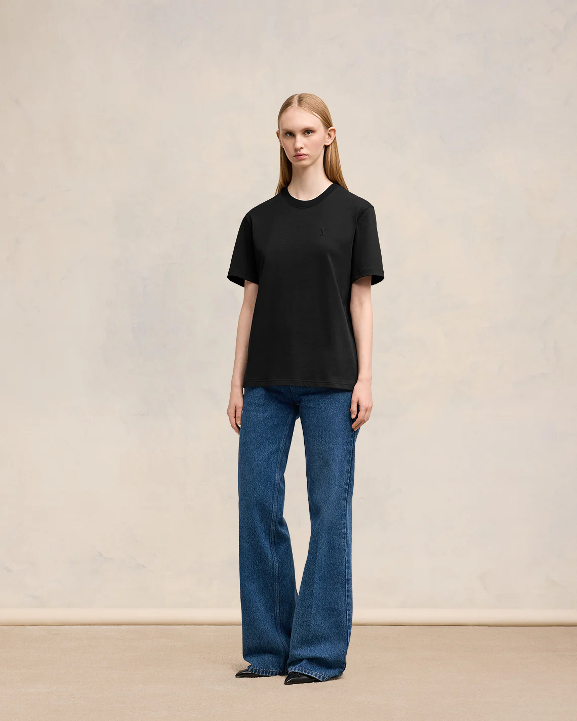 Black Cotton Ami de Coeur T-Shirt