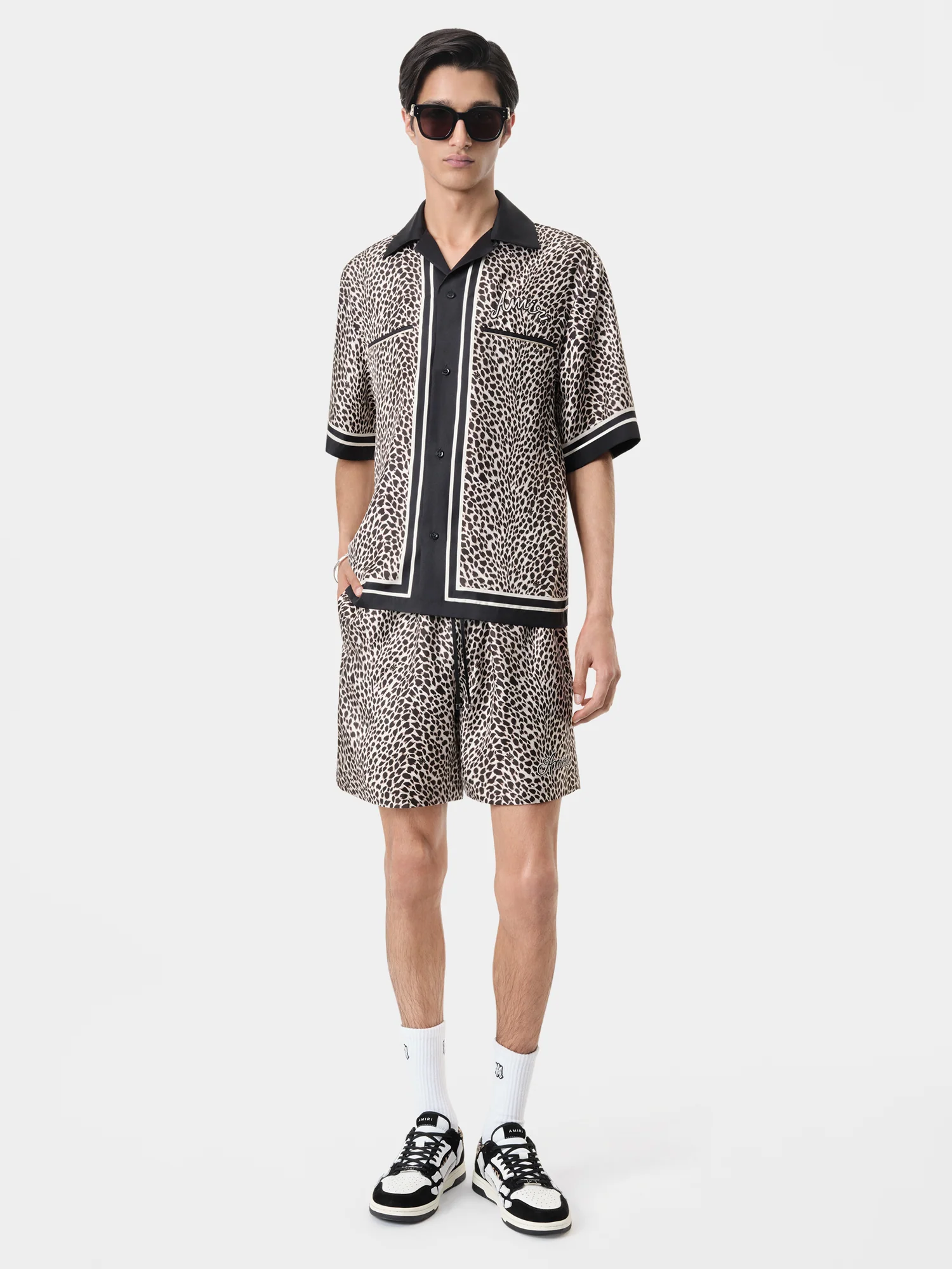 MA LEOPARD BOWLING SHIRT - Black Birch