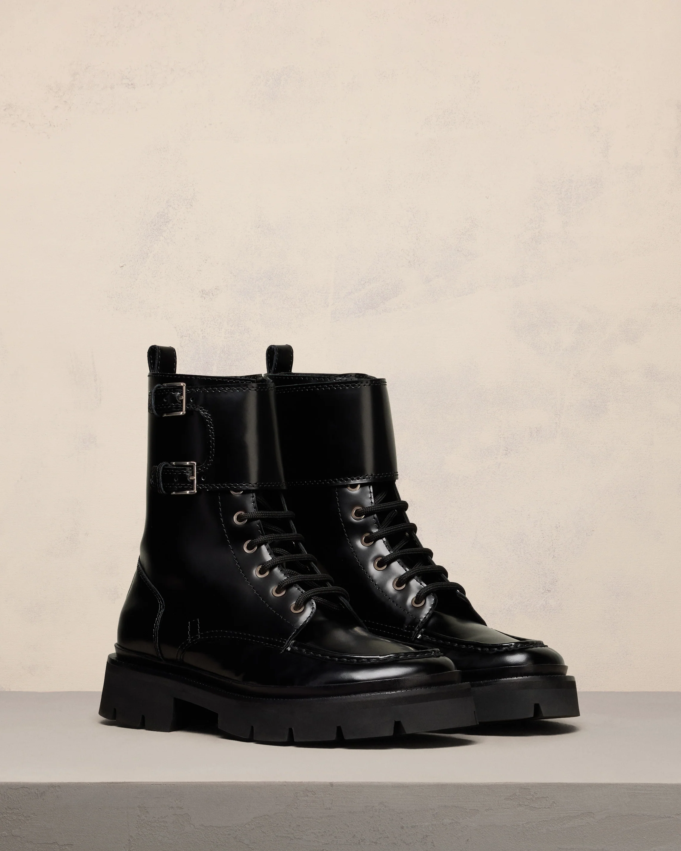 Lace-Up Double Straps Boots