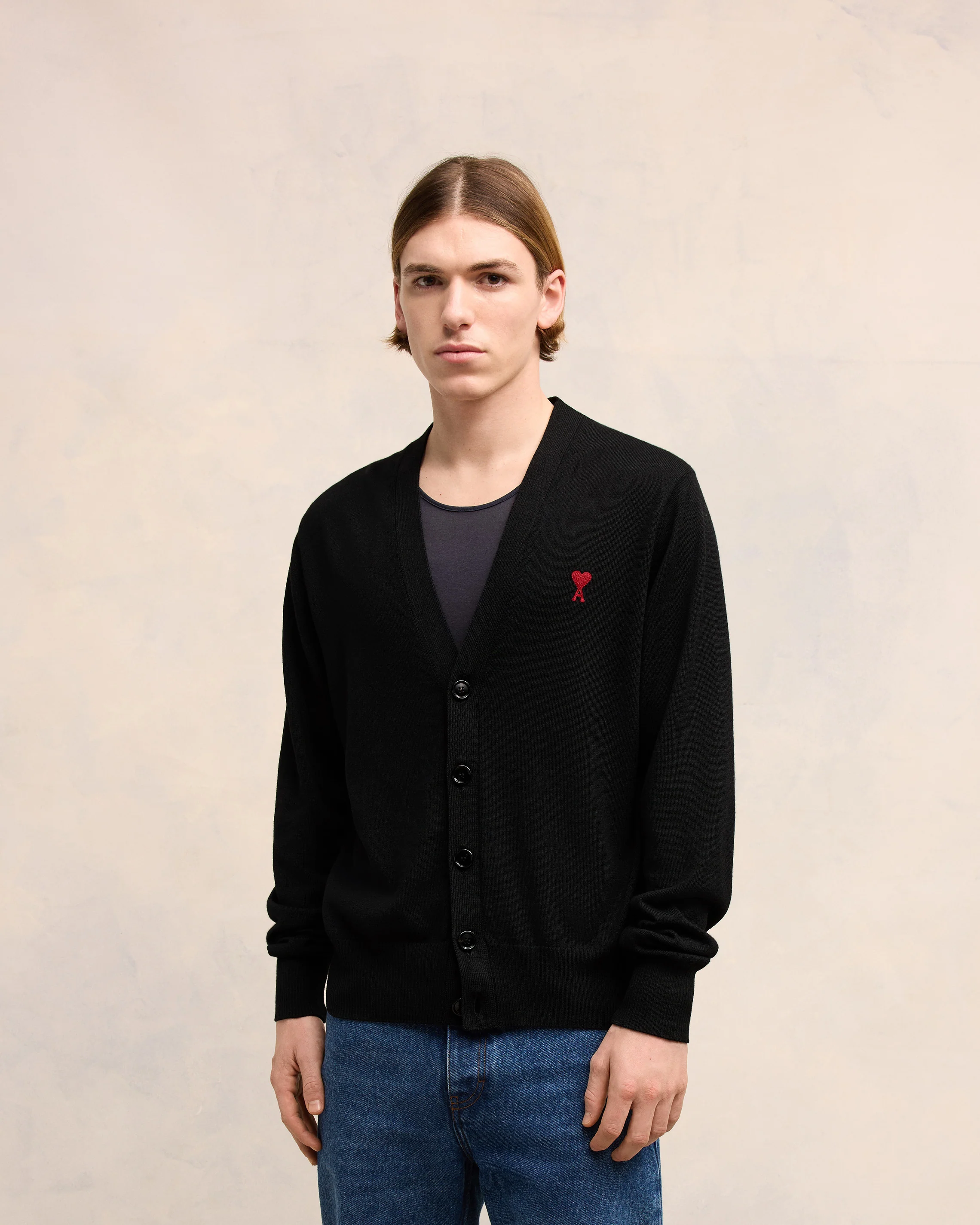 Black Wool Ami de Coeur Cardigan