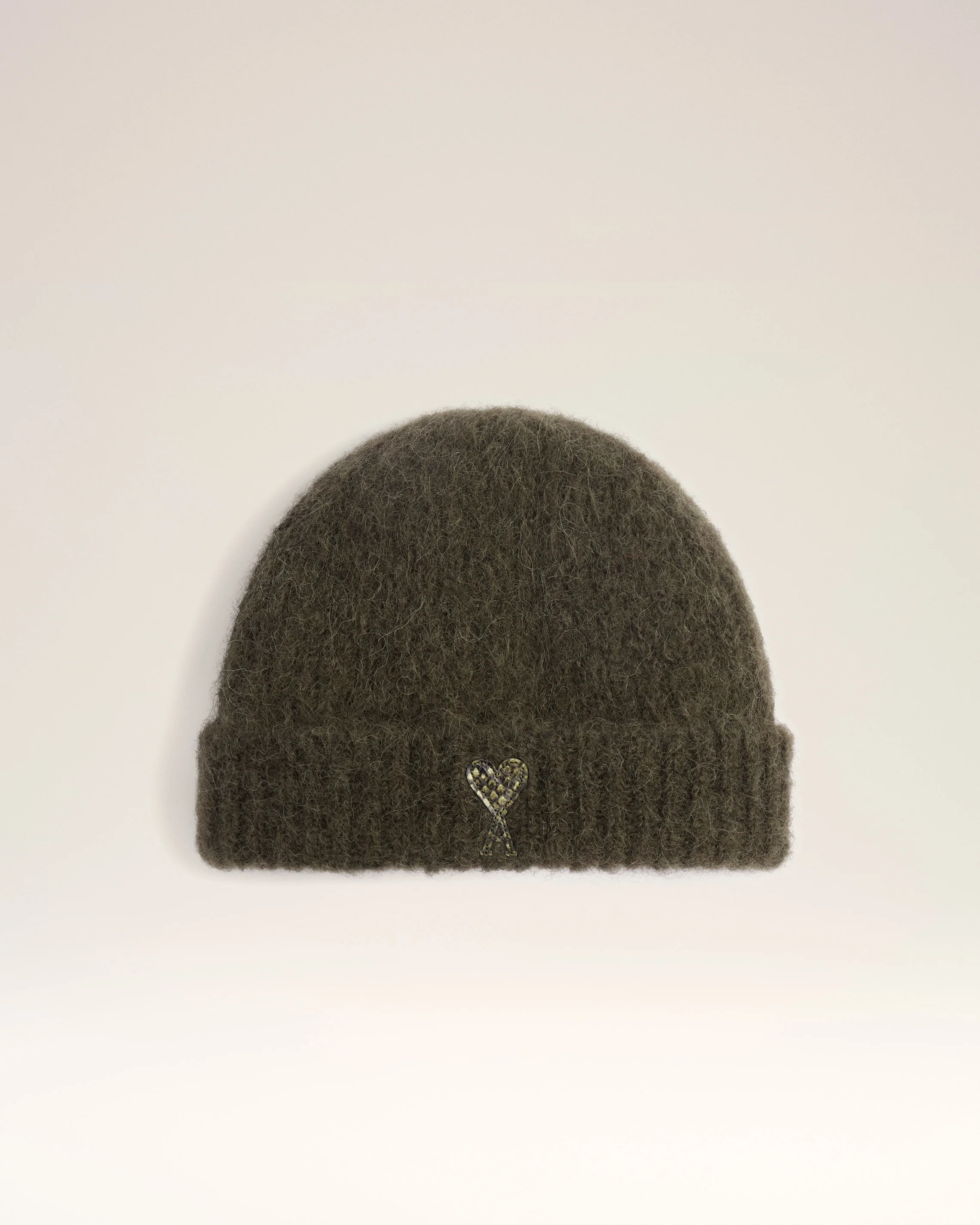 Bonnet Ami De Coeur Kaki En Alpaga