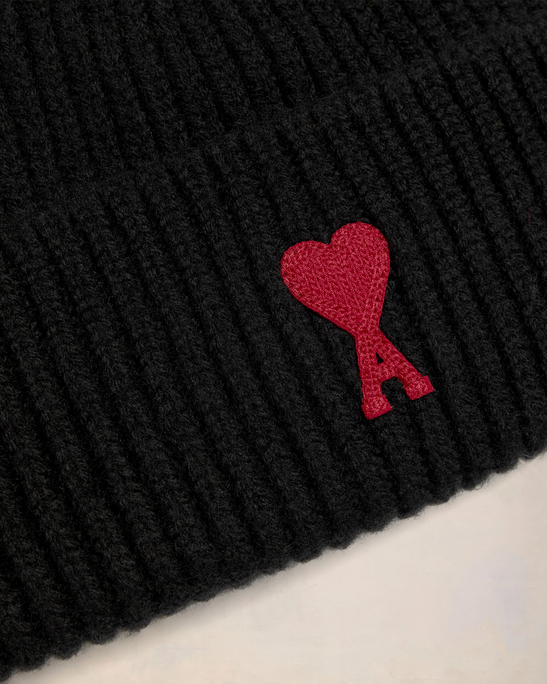 Black Wool Ami de Coeur Beanie