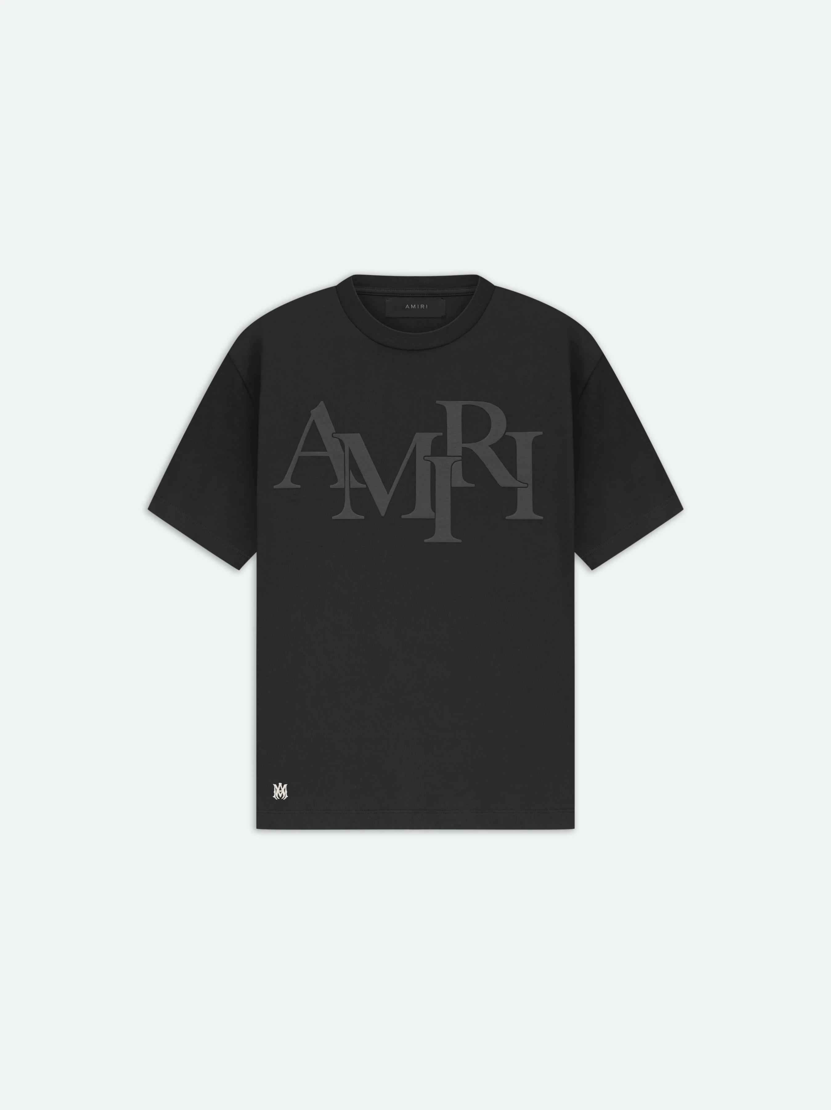 AMIRI STAGGERED LOGO TEE - Black