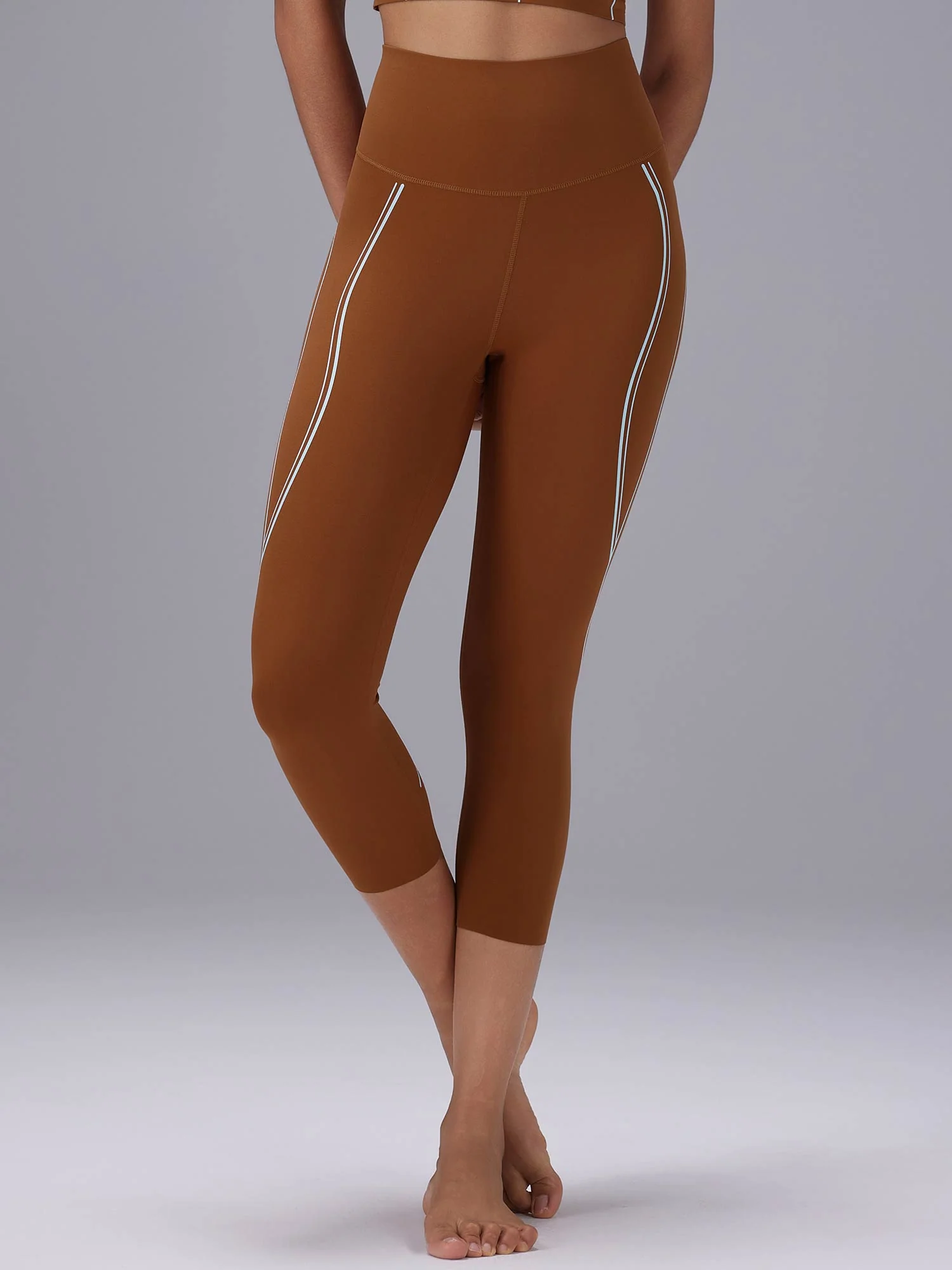 Freeleaf 19 High Rise Stripe Print Capris