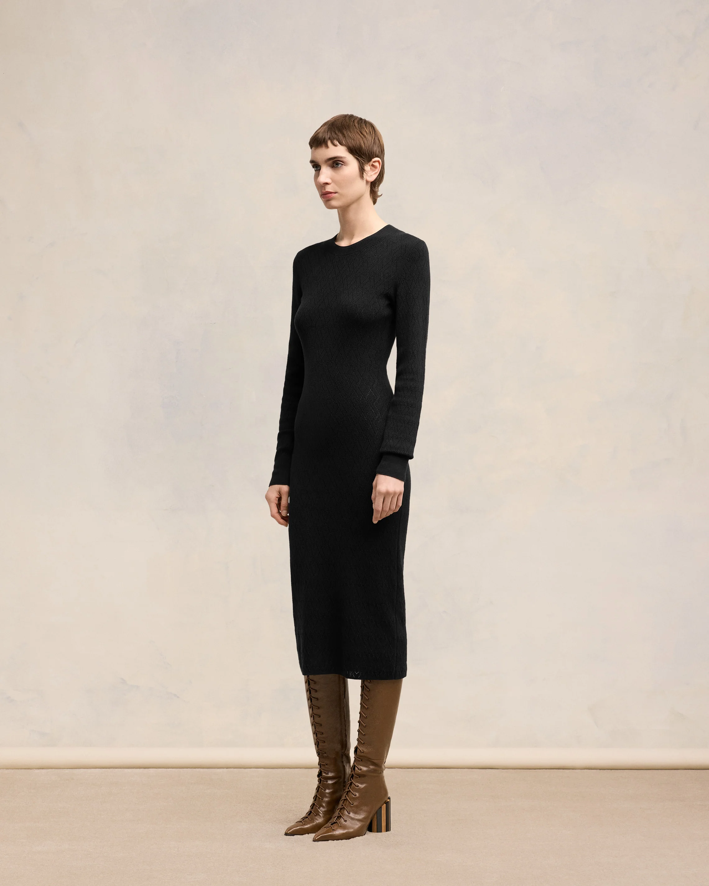 Ami de Coeur Pointelle Midi Dress