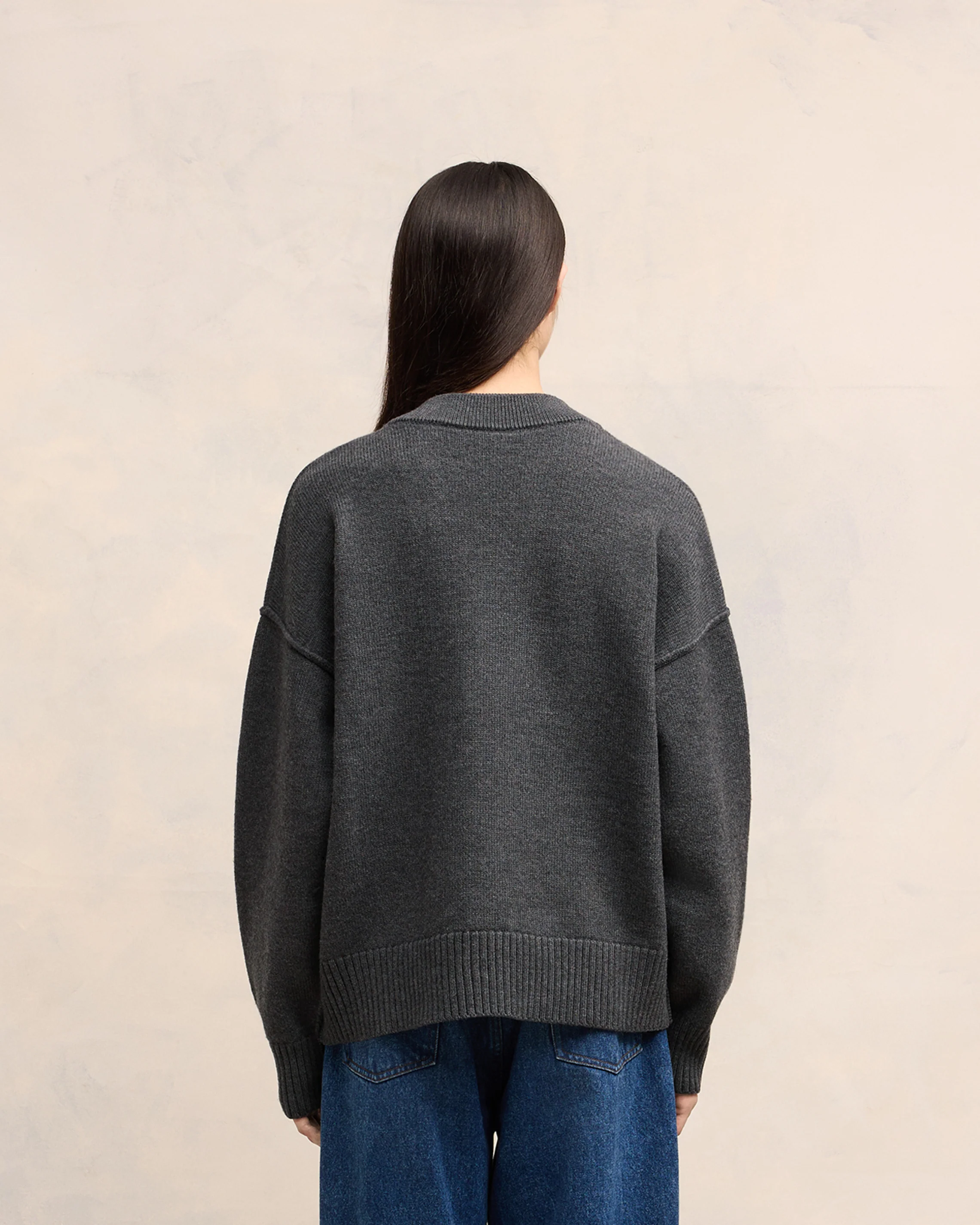 Grey Wool Ami de Coeur Cardigan