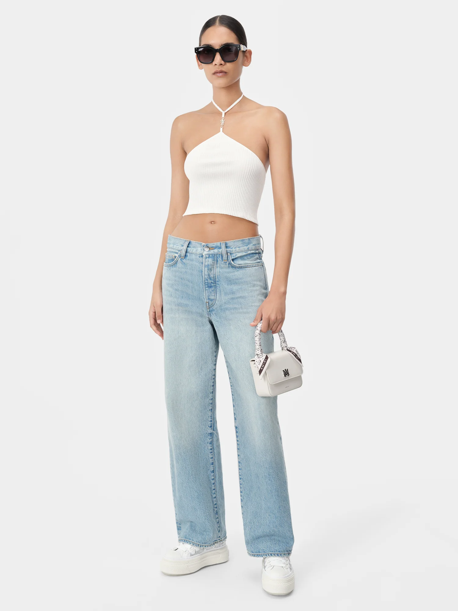 WOMEN - WOMEN'S AMIRI STACKED HALTER TOP - Alabaster