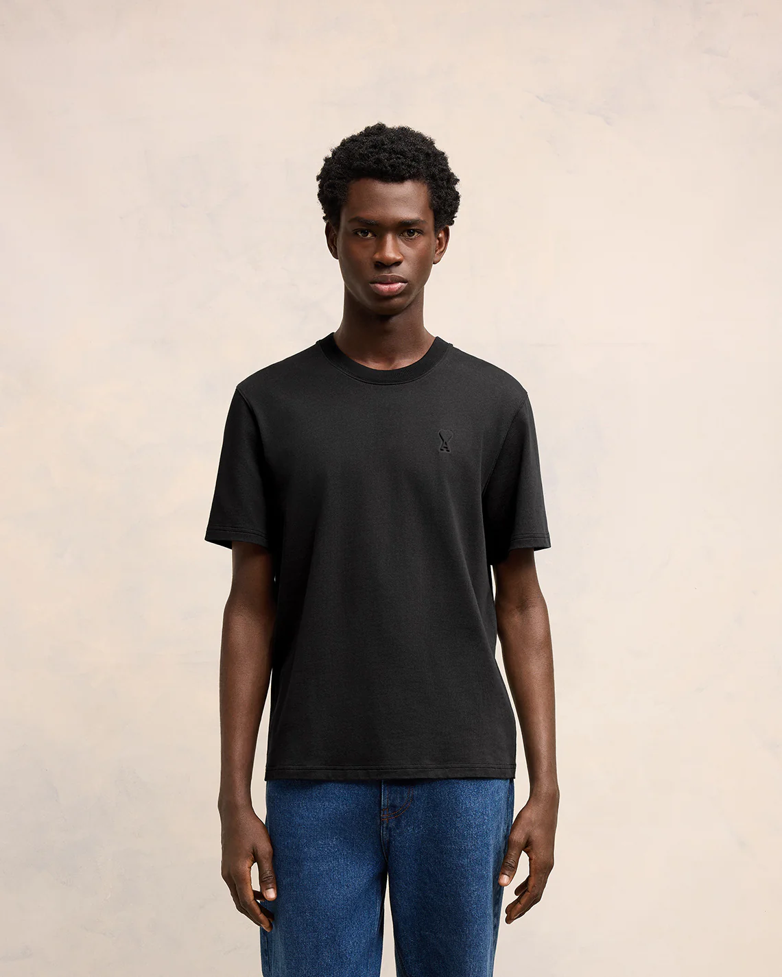 Black Cotton Ami de Coeur T-Shirt