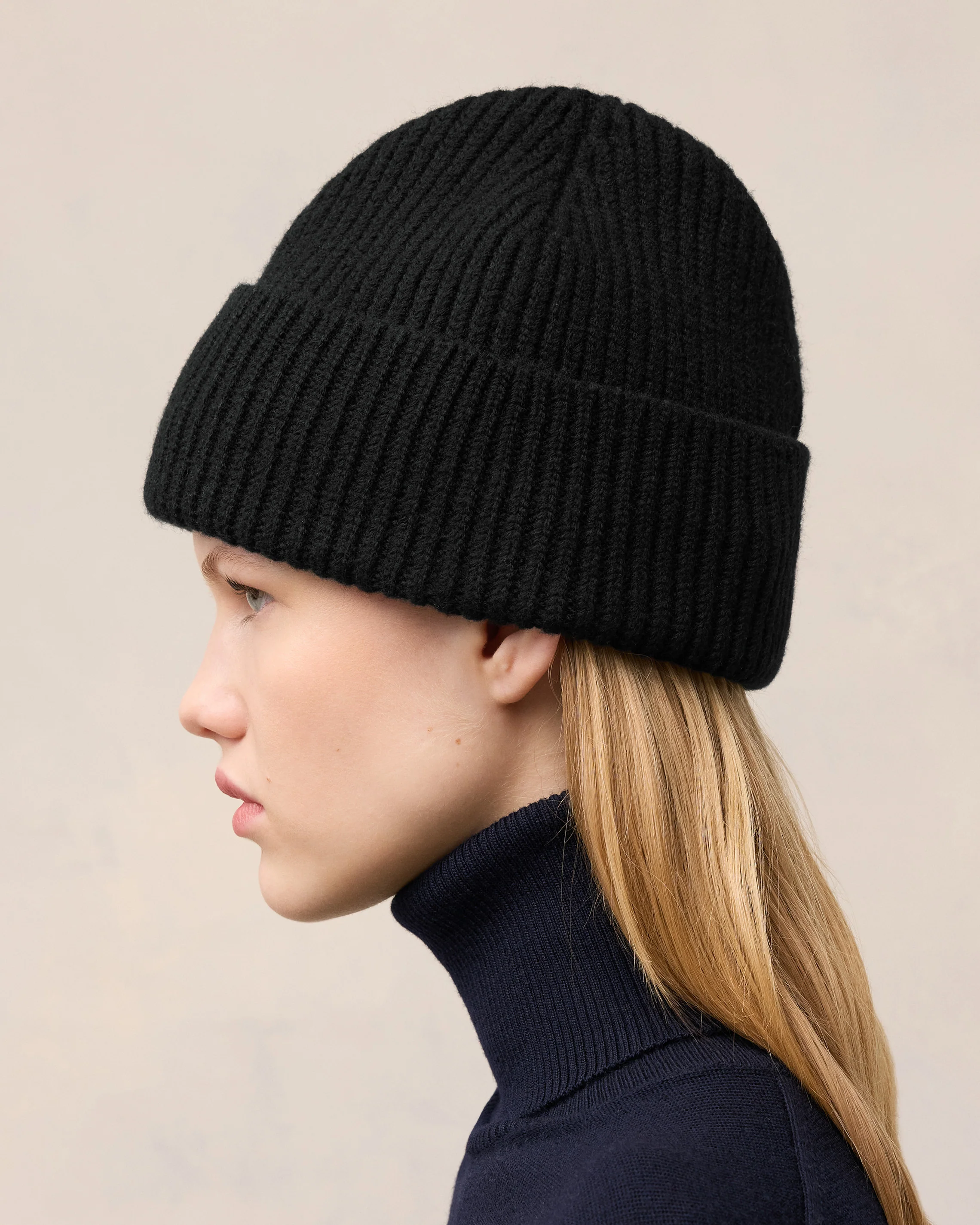 Black Wool Ami de Coeur Beanie