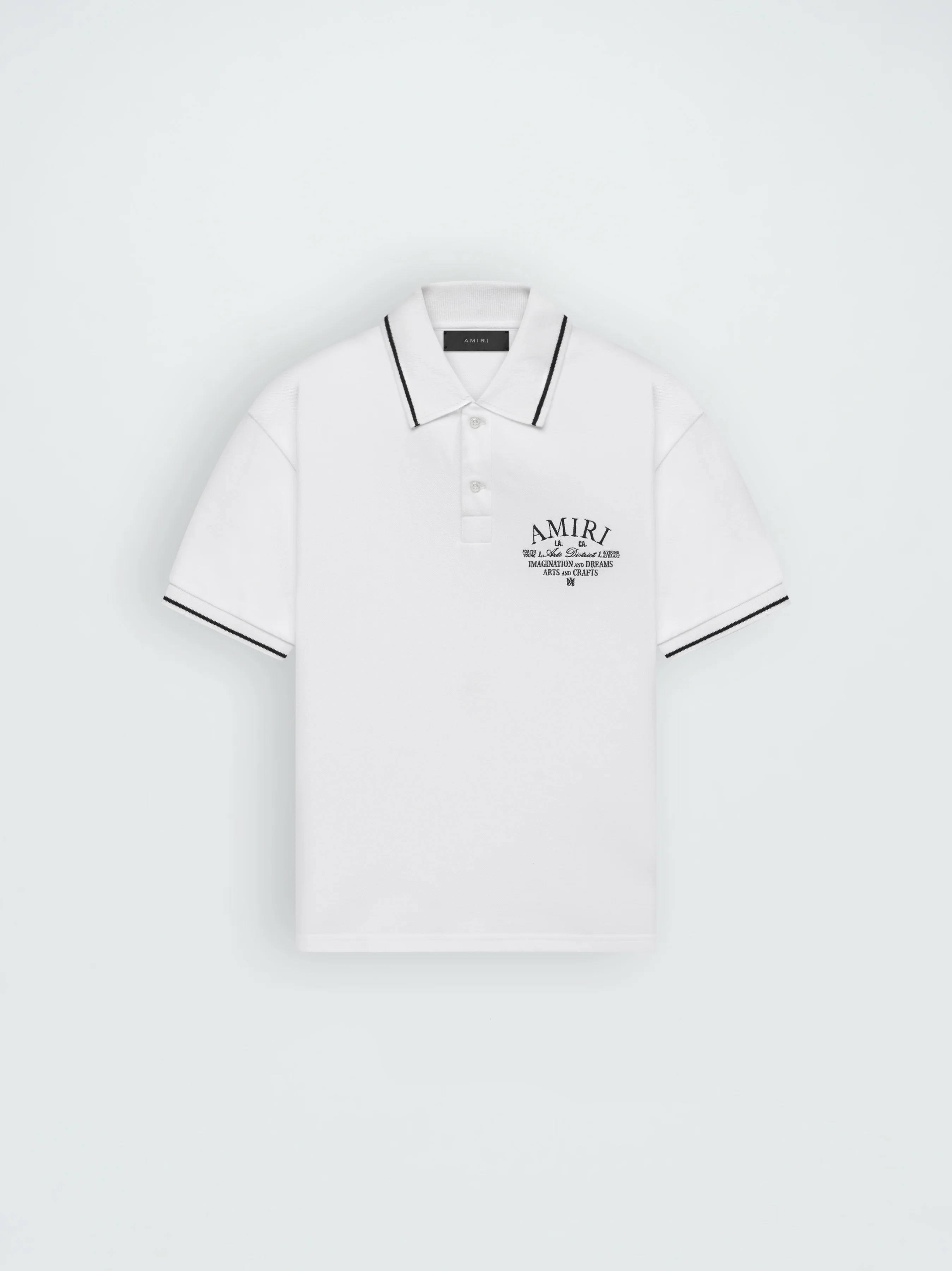 AMIRI ARTS DISTRICT PIQUE POLO - WHITE