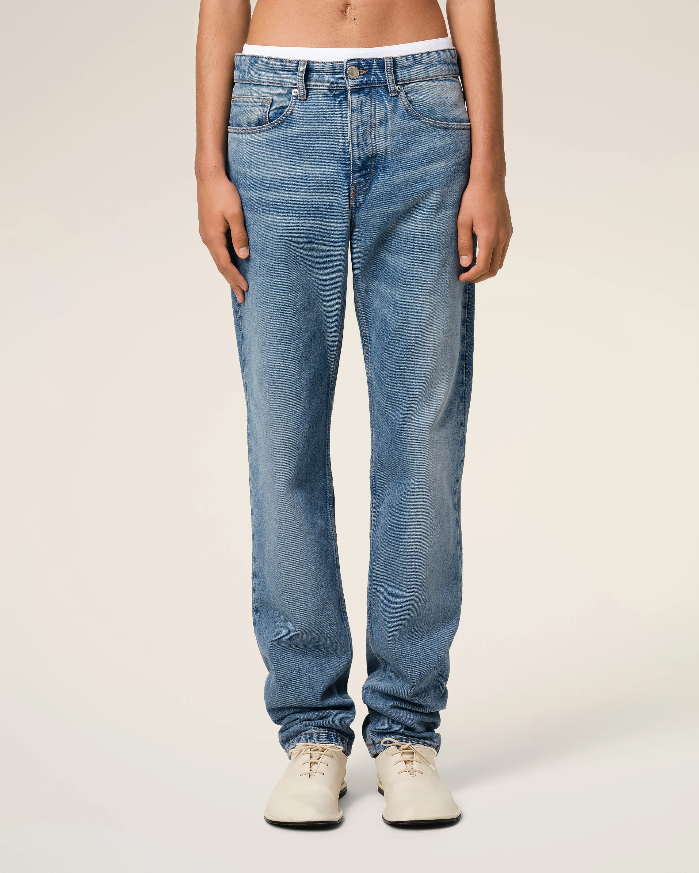 Blue Cotton Classic Fit Jeans