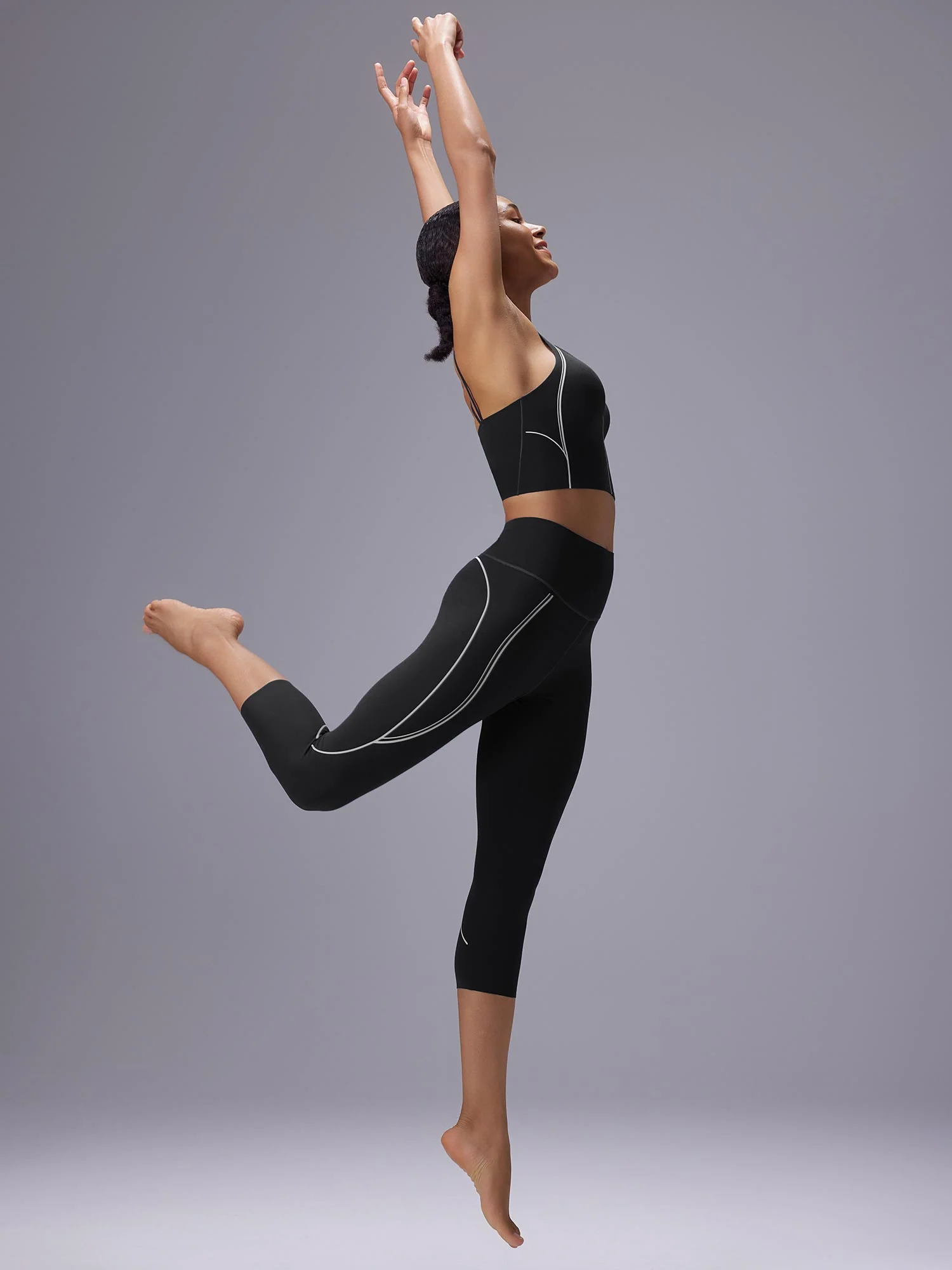 Freeleaf 19 High Rise Stripe Print Capris