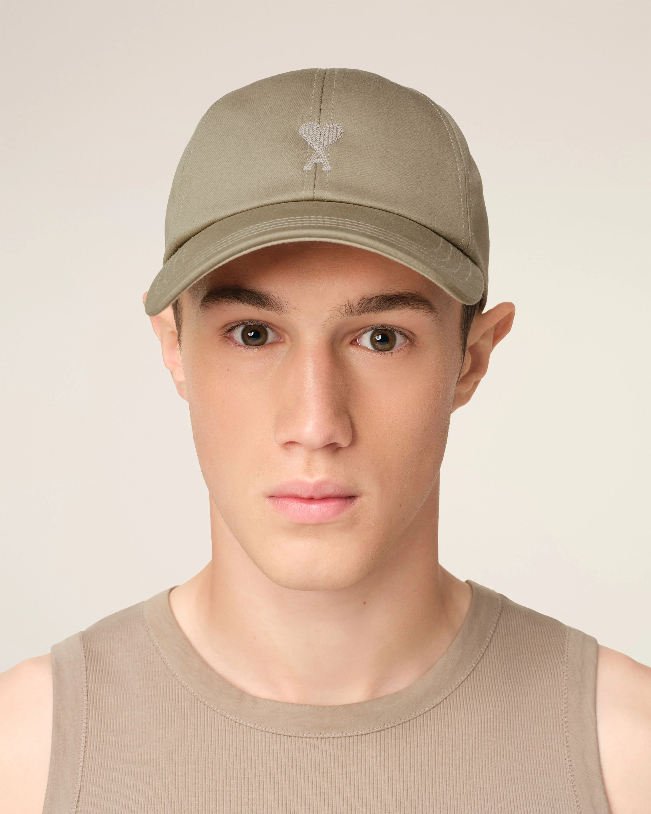 Green Cotton Ami de Coeur Embroidery Cap