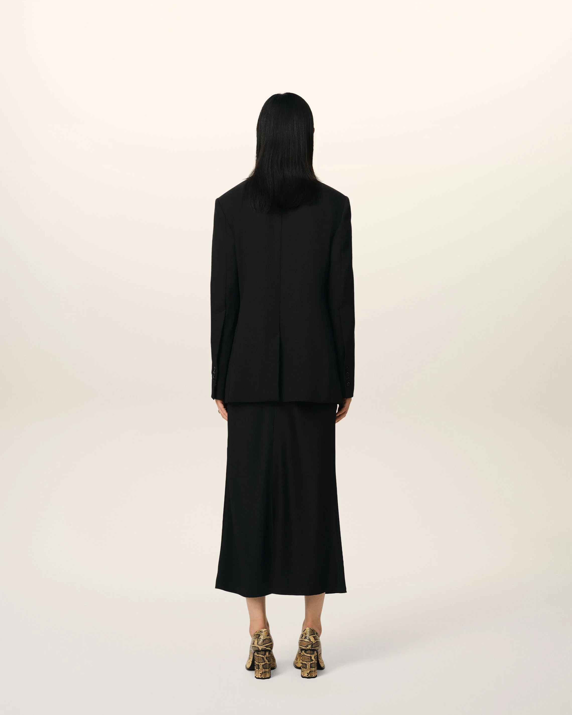 Black Wool Semi-Lined Jacket