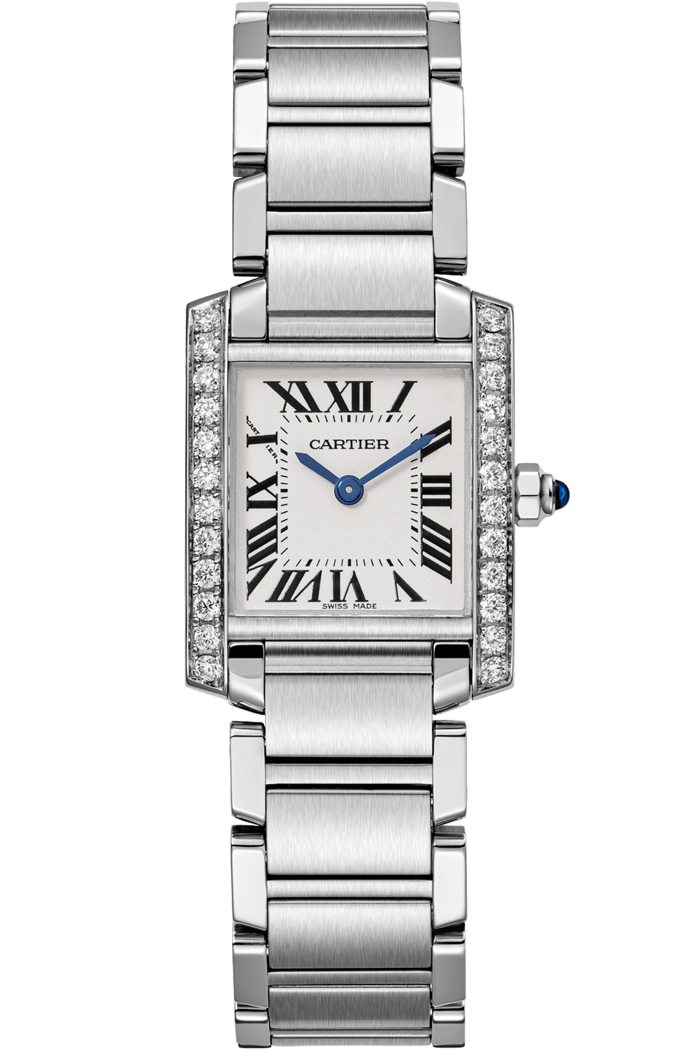 C@RTIER Tank Francaise Small Model Stainless Steel & Diamonds Ladies Watch, W4TA0008