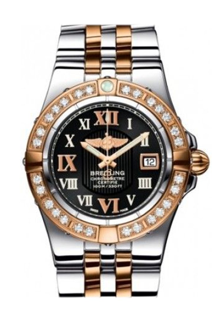BRE!TLING Steel Rose Gold Galactic with diamond bezel C71340LA B952