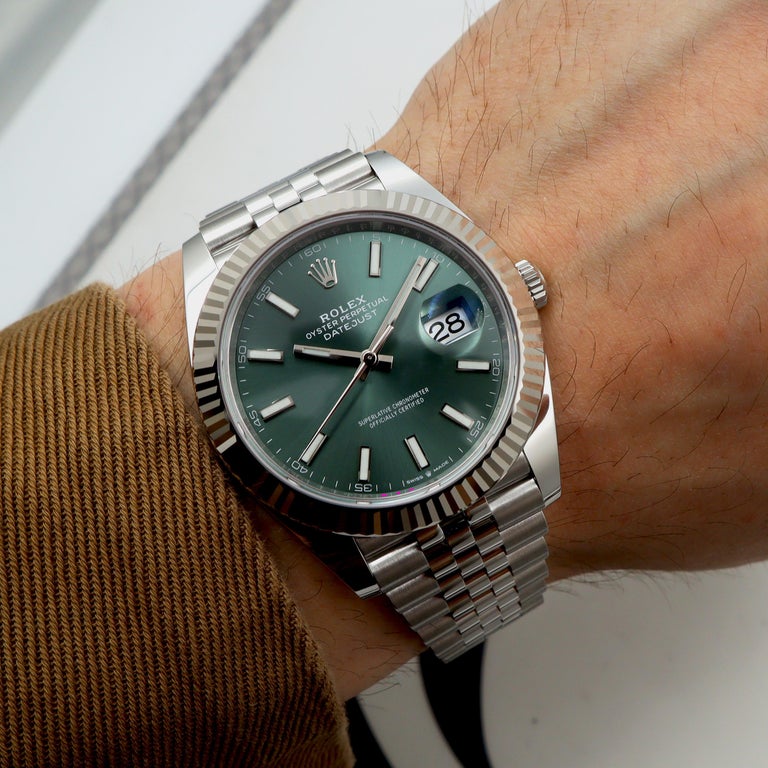 Rolex Datejust 41'Mint Green' 126334 Steel & White Gold - Orolen