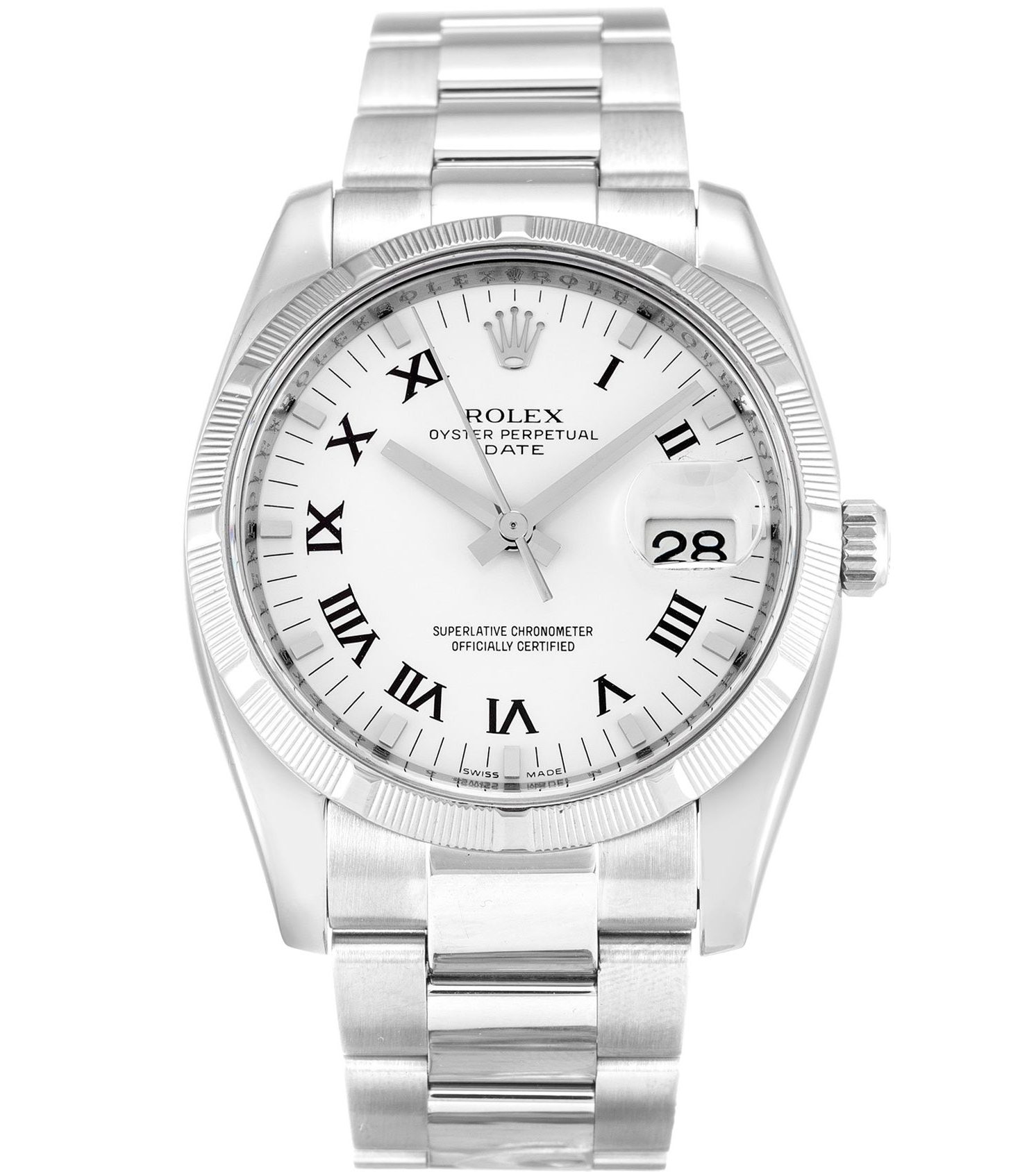 rol€x Oyster Perpetual Date 34mm White 115210