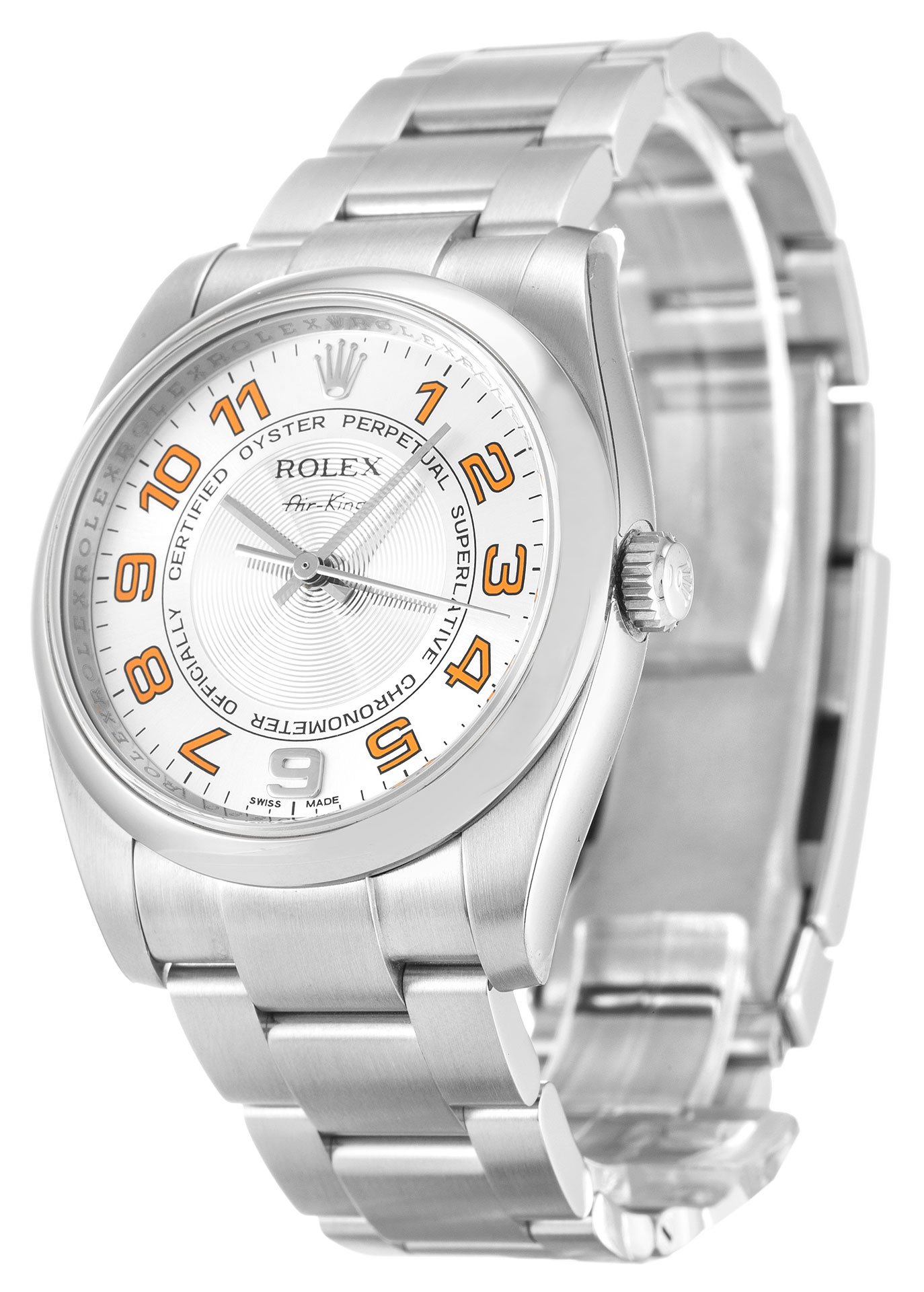 rol€x Air-King Silver Arabic 114200