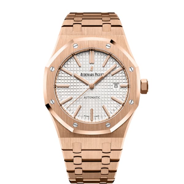 AUDEM@RS P!GUET Royal Oak Self Winding Silver-toned dial 41mm Rose Gold Watch 15400OR.OO.1220OR.02