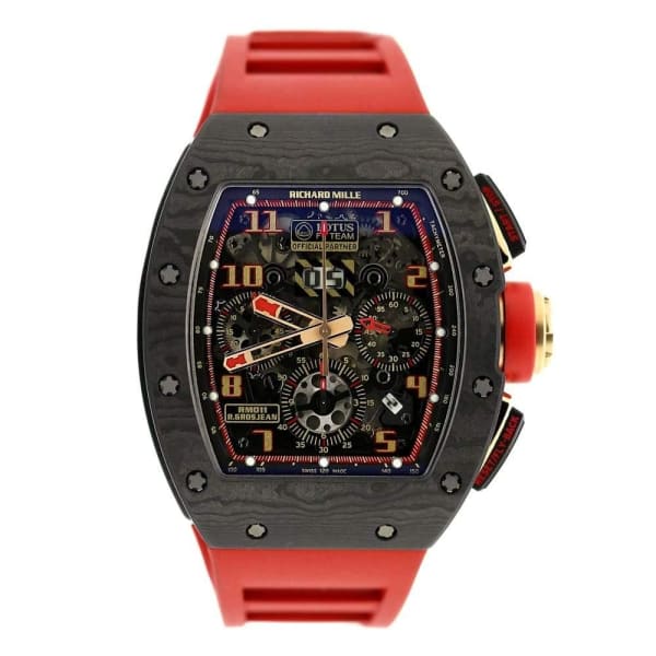 RICH@RD M!LLE RM011 NTPT Carbon 18K Rose Gold Lotus F1 Team Romain Grosjean Watch