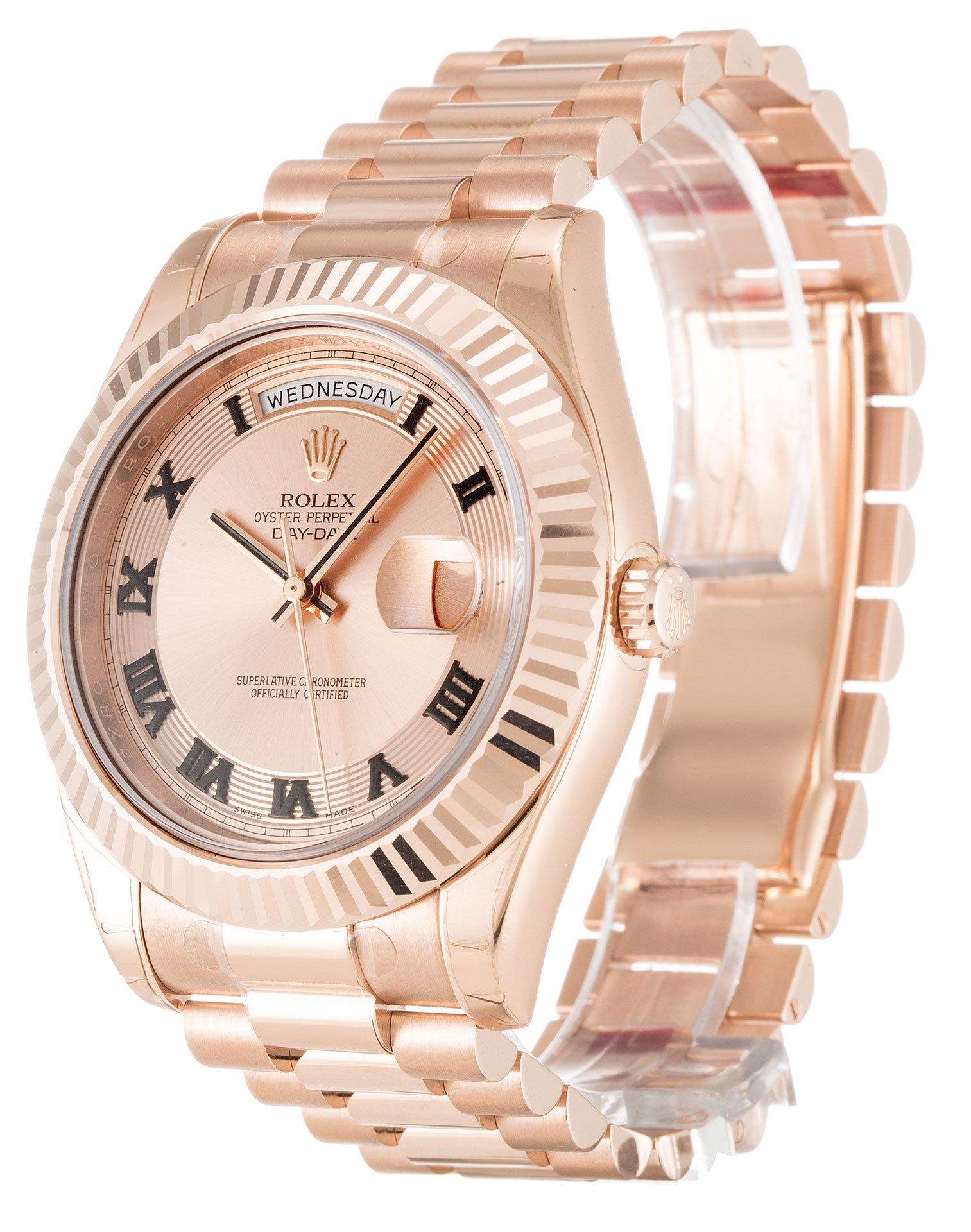 rol€x Day-Date II Rose Dial 218235